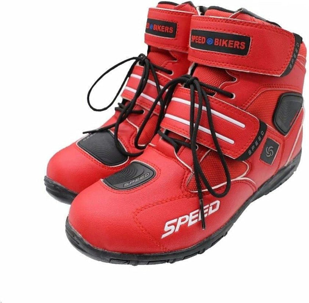 UE Stock Unisex Leder Motorradstiefel Wasserdichtes Kurze Stiefel Gr. 40 Rot Motorradstiefel