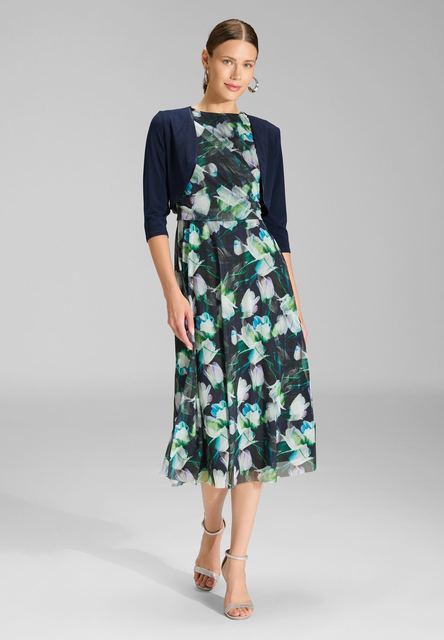 SWING Bolerojacke - Bolero aus Jersey mit Dreiviertelärmeln Figurbetonter S günstig online kaufen