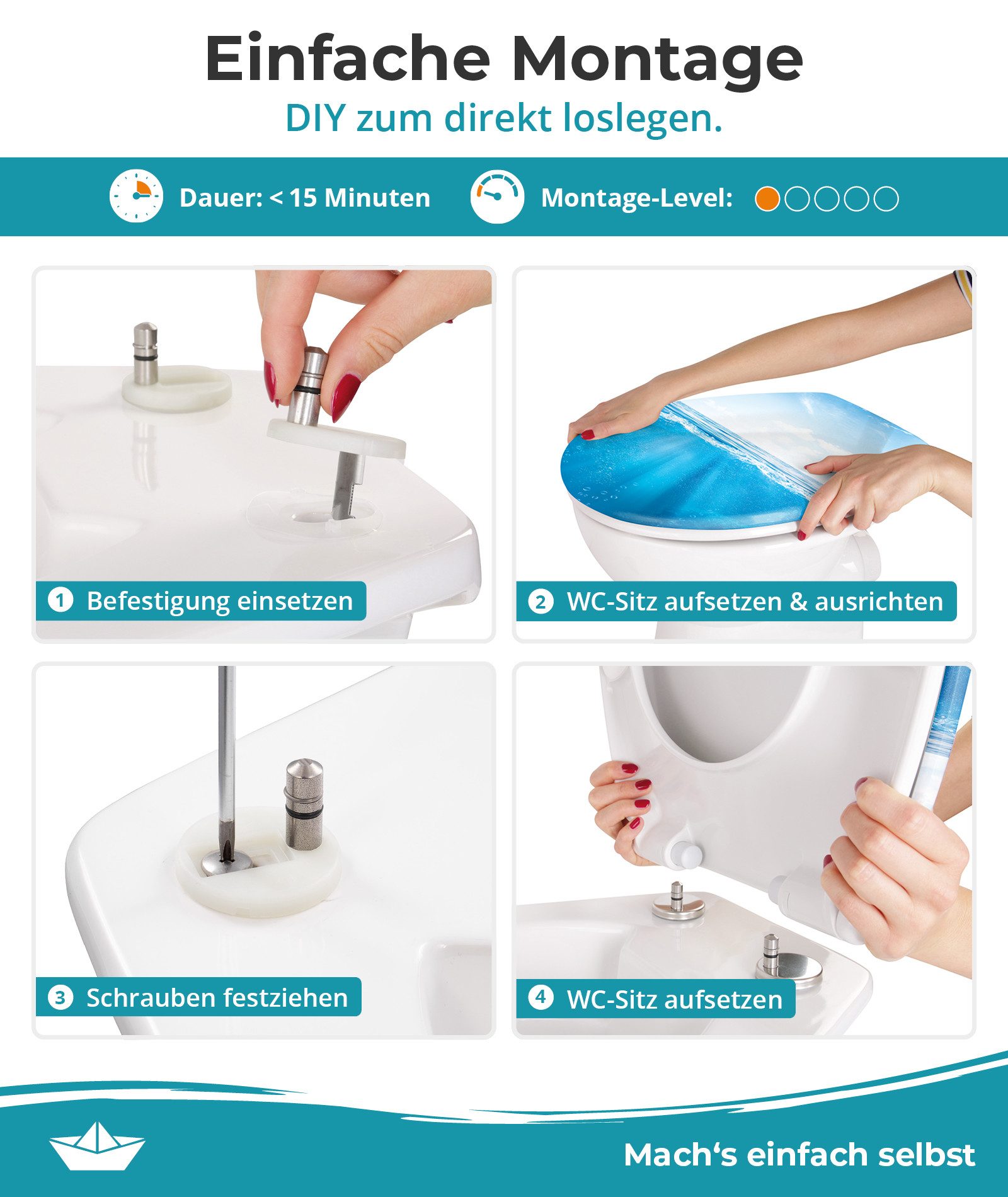 Calmwaters WC-Sitz Motiv Original, Motiv Meeresglanz, günstig online kaufen