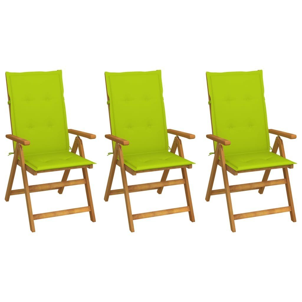 vidaXL Gartenstuhl Klappbare Gartenstühle 3 Stk. mit Auflagen Massivholz Akazie (3 St) | Stühle