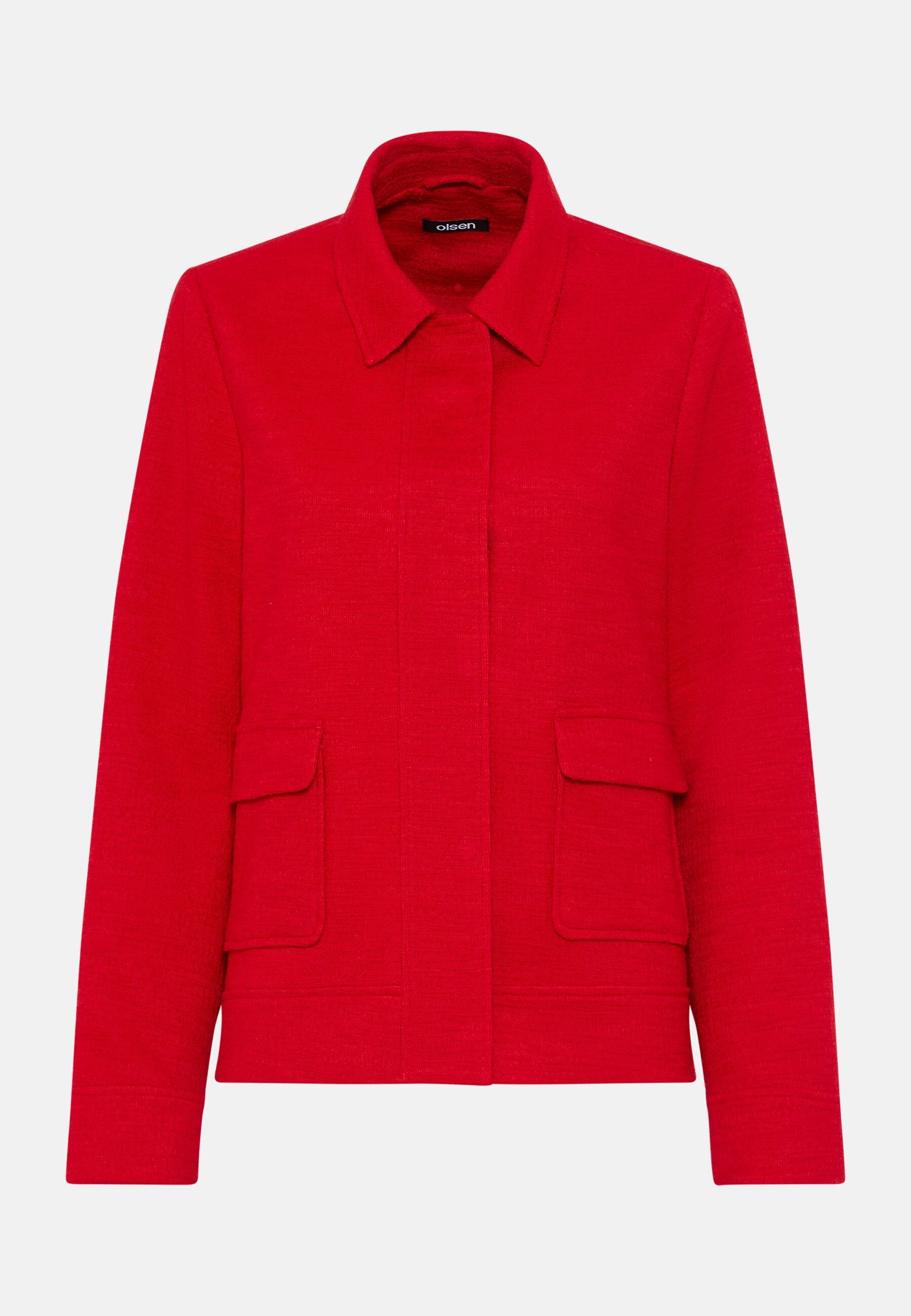 Olsen Kurzblazer Jacke mit aufgesetzten Pattentaschen