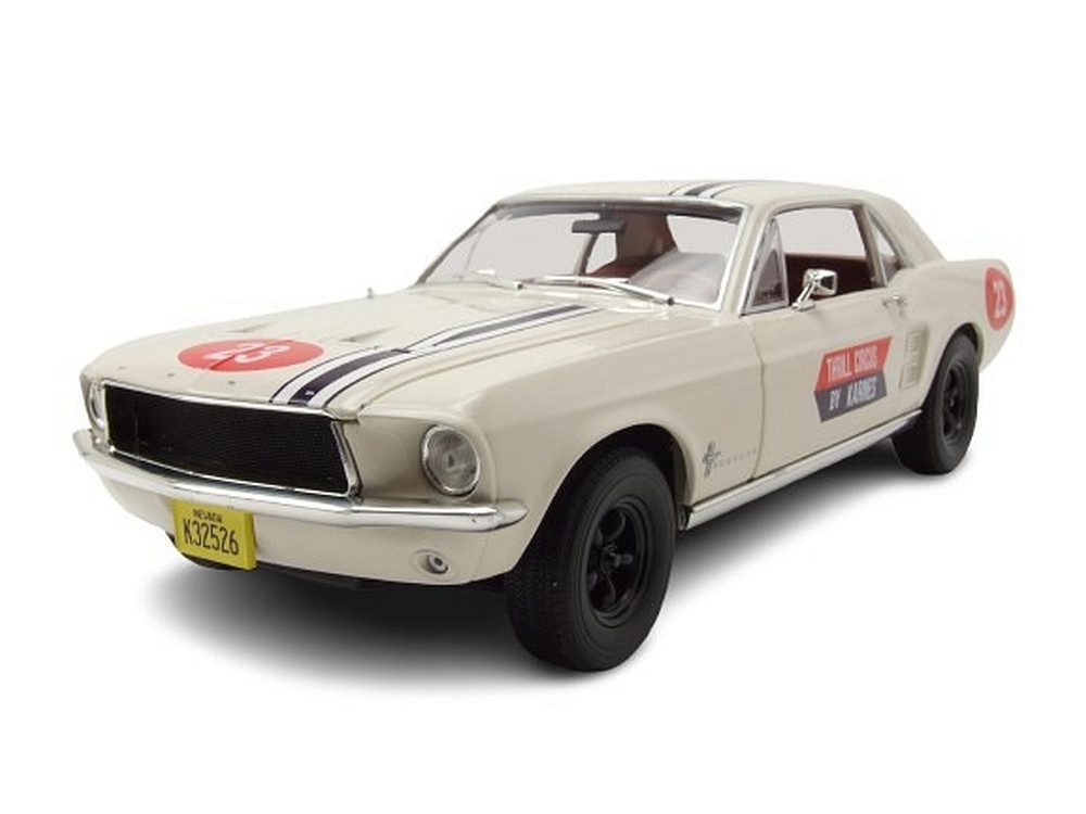 GREENLIGHT collectibles Modellauto Ford Mustang Coupe #23 1967 weiß Thrill Circus The Mod Squad, Maßstab 1:18