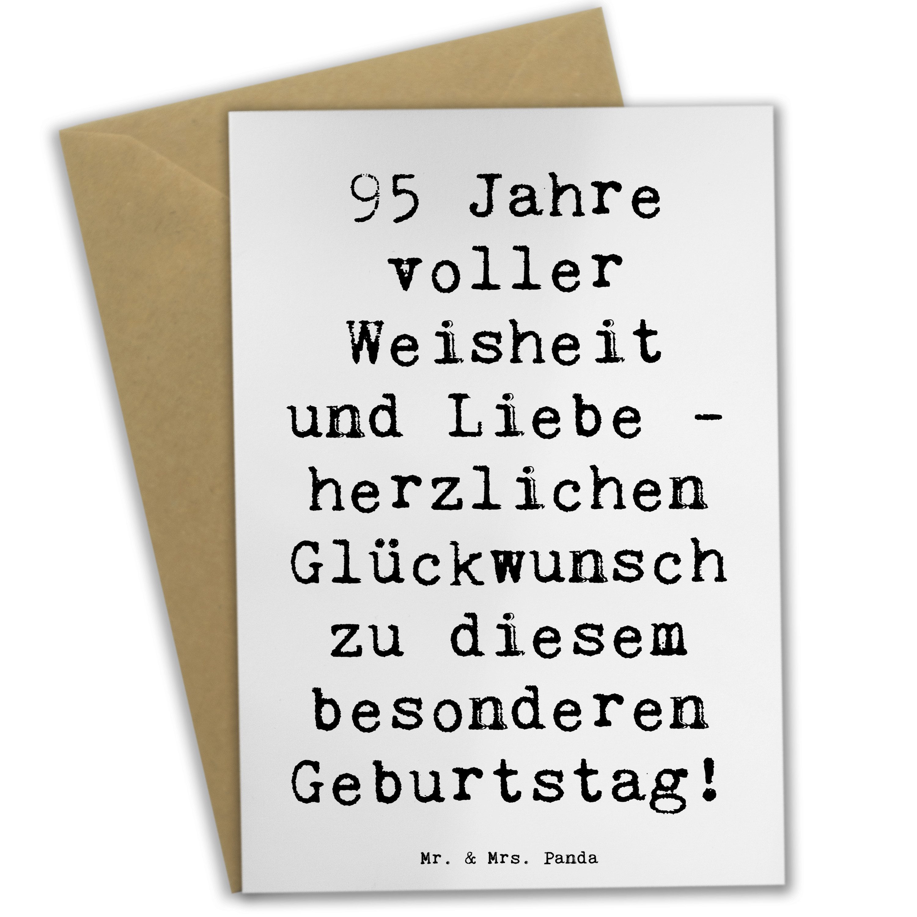 Grußkarte Spruch 95. Geburtstag Weisheit Liebe - Weiß - Geschenk, Geburtstagski