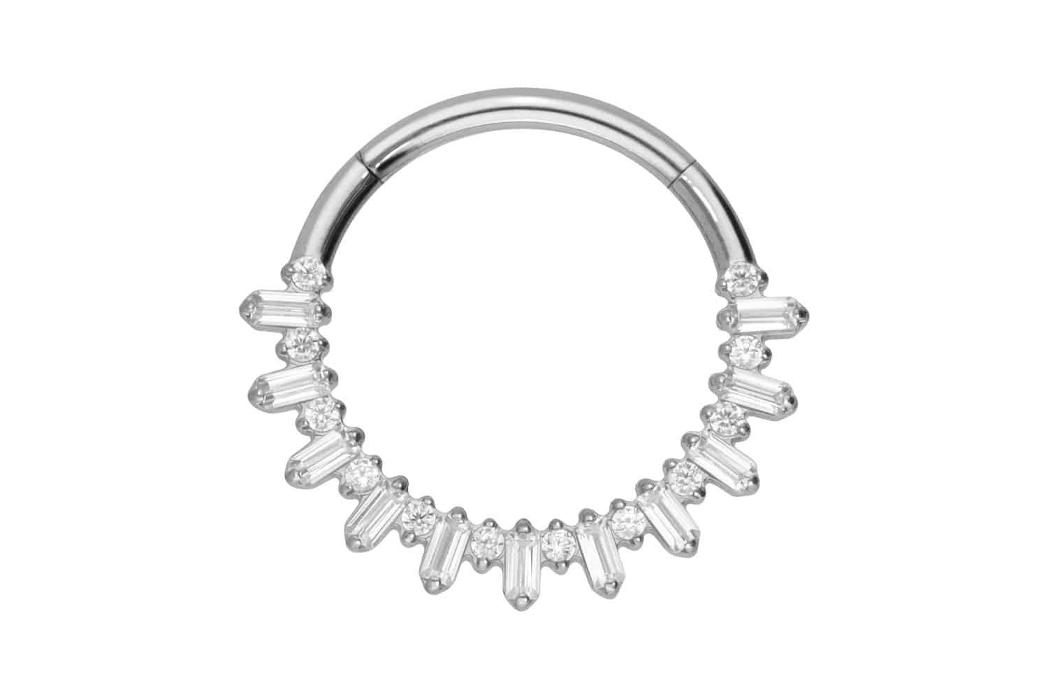 Piercing-Set Titan Segmentring Clicker KRISTALLSONNENSTRAHLEN