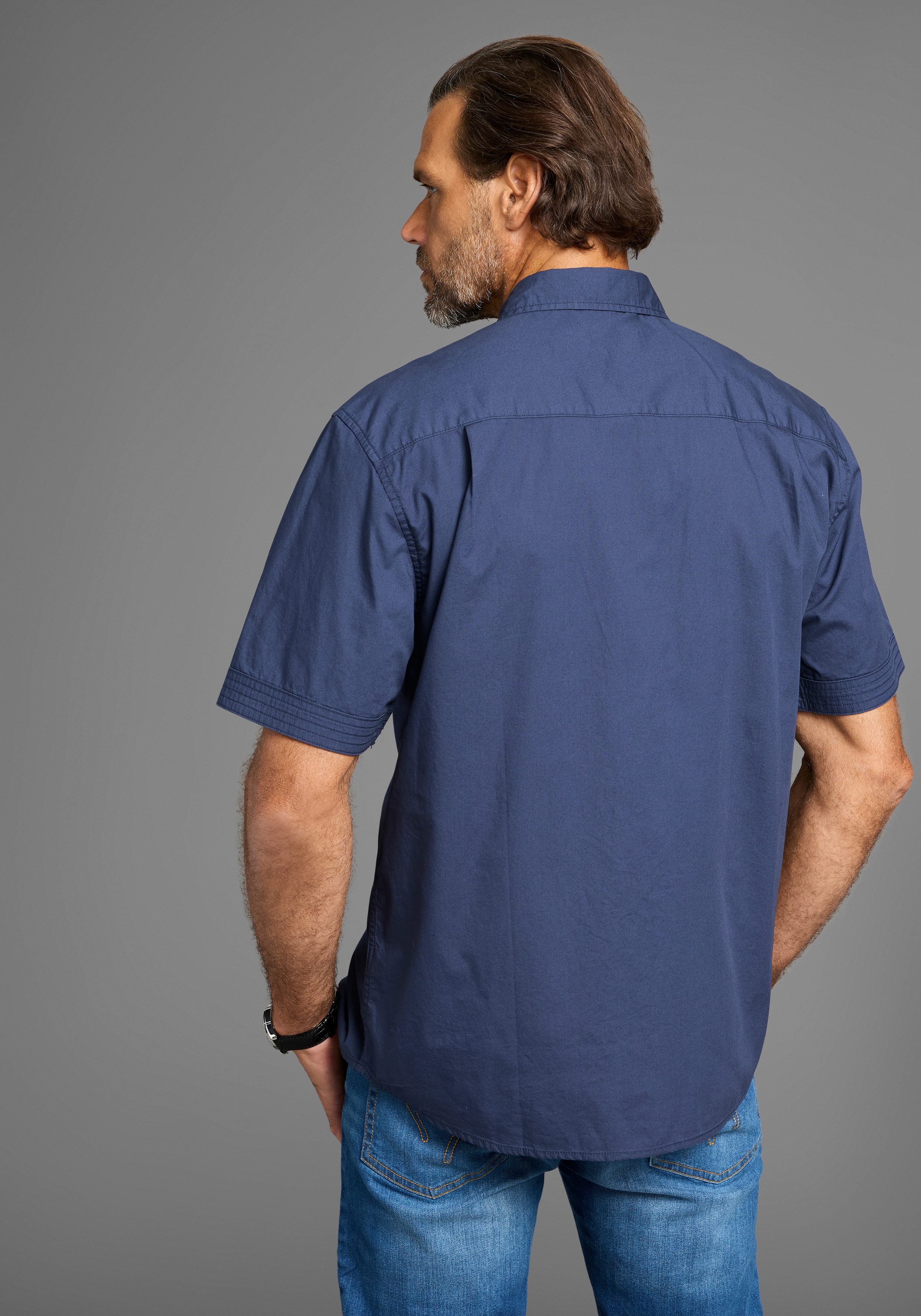 Man's World Kurzarmhemd Kurzarmhemd mit Logostickerei günstig online kaufen
