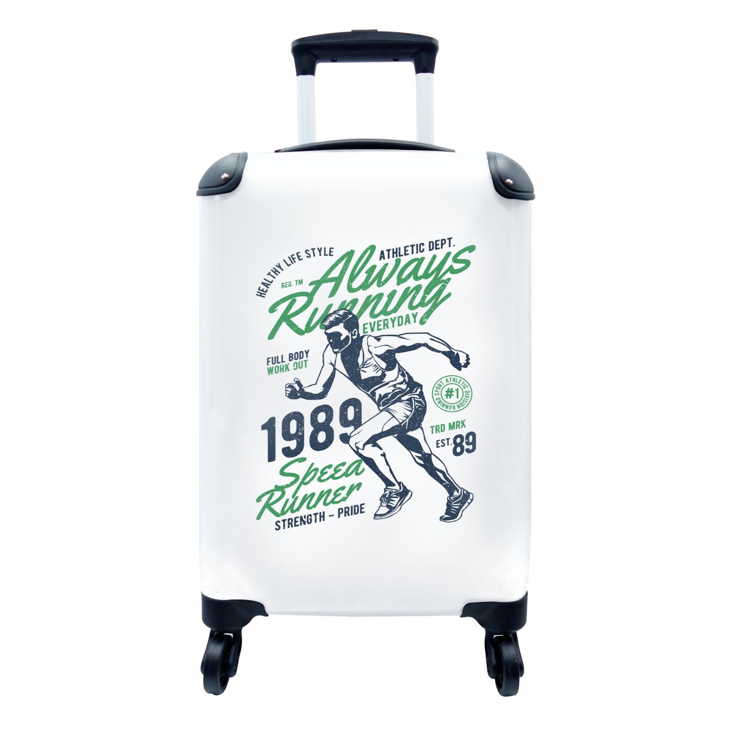 MuchoWow Handgepäckkoffer Laufen - Vintage - Poster, 4 Rollen, Reisetasche mit rollen, Handgepäck für Ferien, Trolley, Reisekoffer