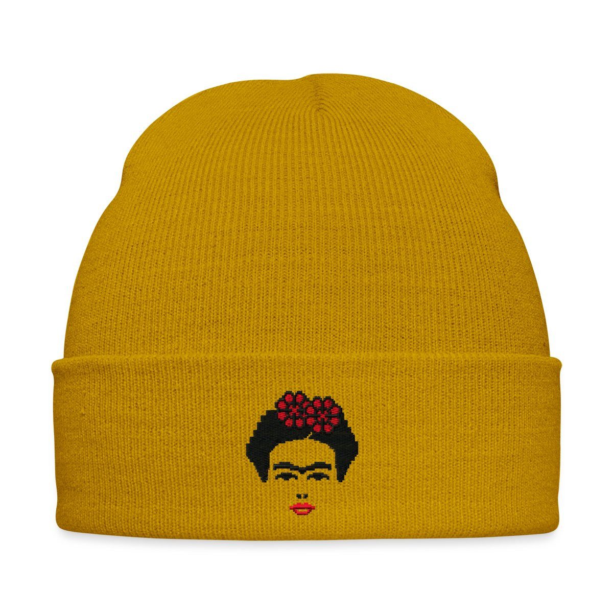 Spreadshirt Beanie Frida Kahlo Umriss Schwarz günstig online kaufen