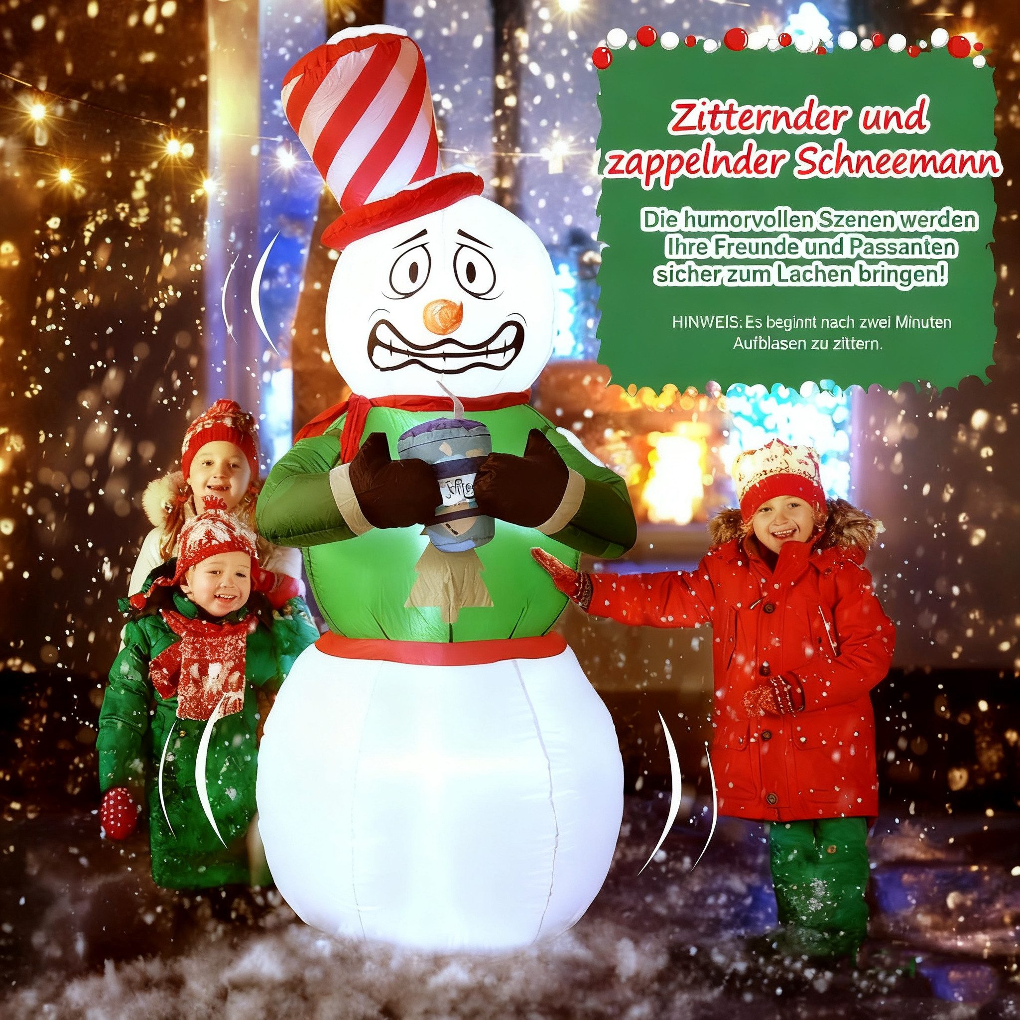 Elegear LED-Dekofigur Weihnachts-Schneemann aufblasbar, Perfekte Dekoration günstig online kaufen