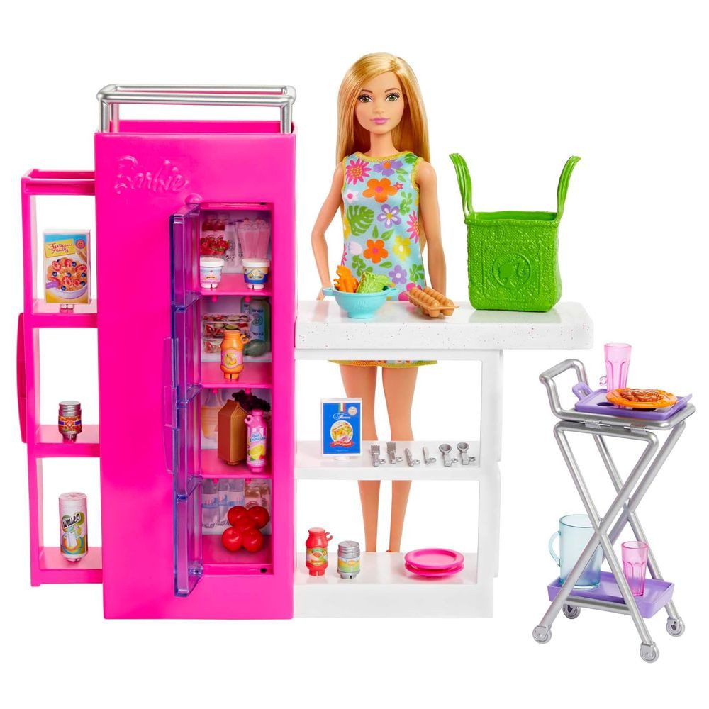 Barbie Anziehpuppe Vorratskammer Spielset Barbie Mattel HJV38 mit Puppe & Zubehör