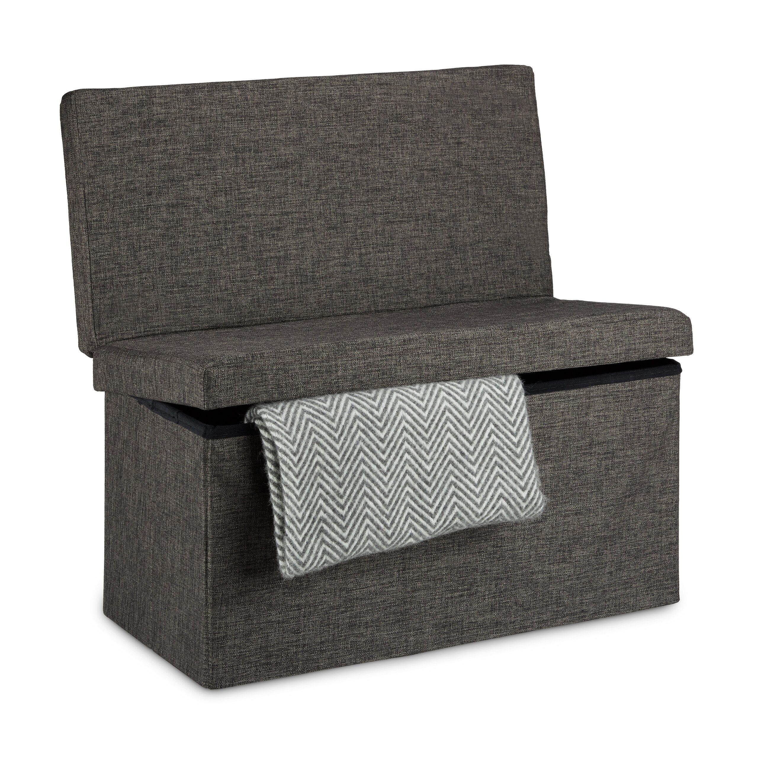 relaxdays Sitzhocker Faltbarer Sitzhocker mit Lehne L (1 St), braun