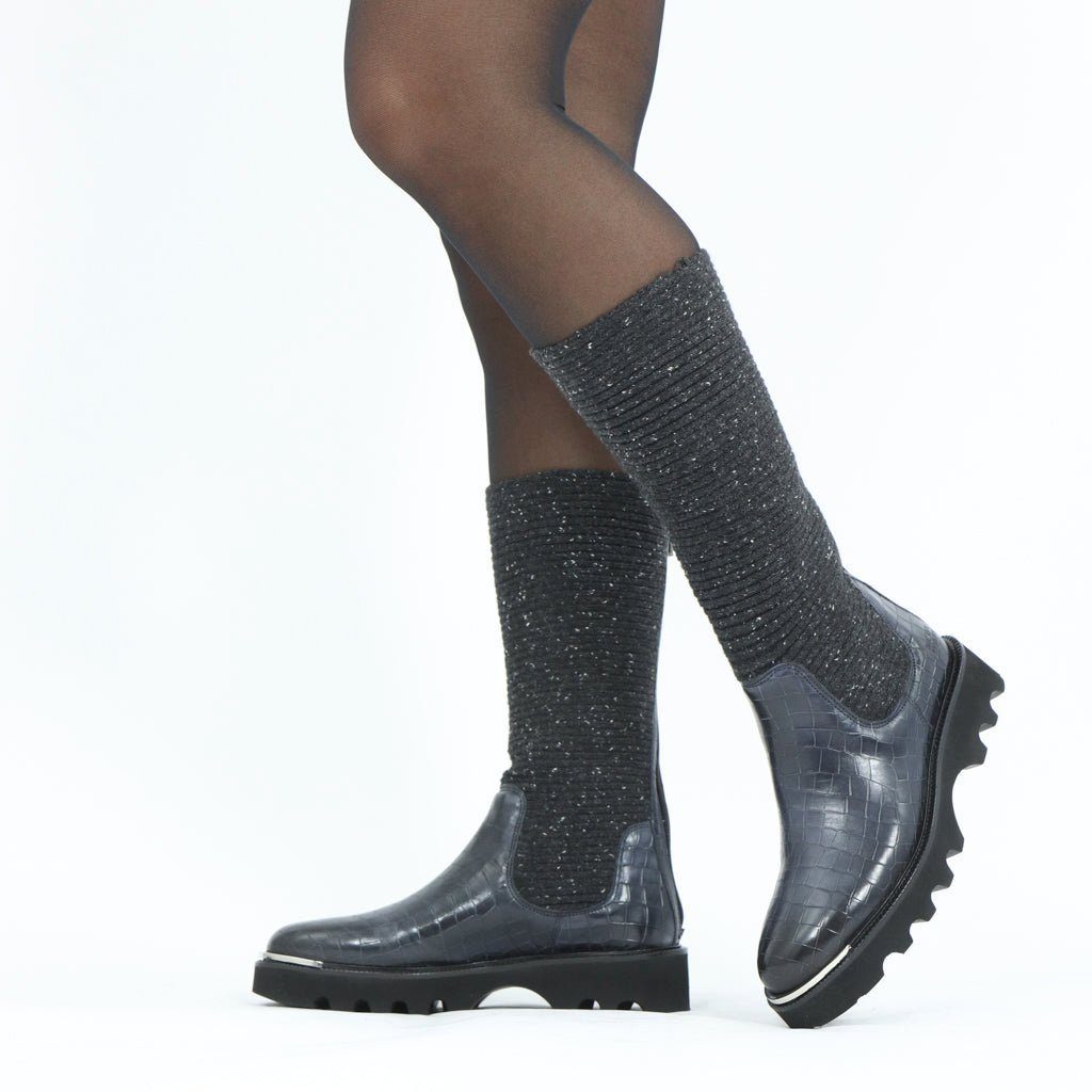 Melvin Vegas Textile Crock Stiefel & 9 Navy Hamilton Brina Elena