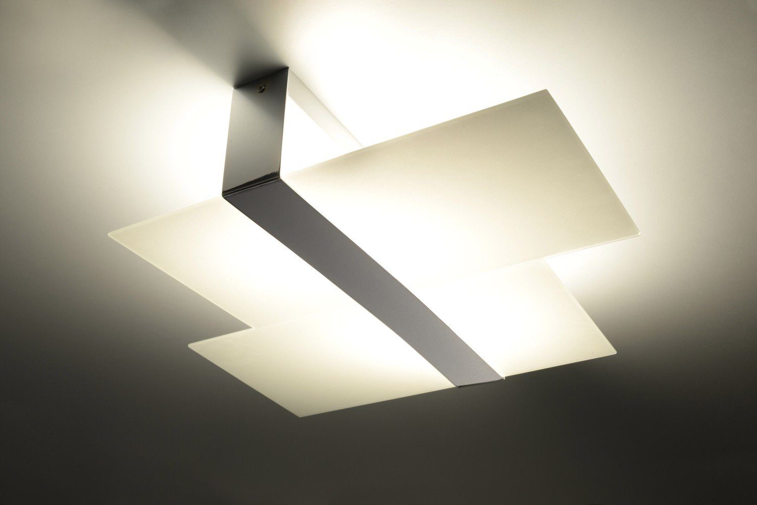 Licht-Erlebnisse Deckenleuchte NADIA, Leuchtmittel, ohne Glas Chrom Wohnzimmer 2-flmg Flur Weiß Design Deckenlampe Metall