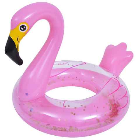 SunClub Schwimmring Schwimmreifen 115cm (für Kinder ab 12 Jahren, 1-tlg., Wasserreifen Glitter Flamingo), Schwimm Ring für Pool oder Strand, Wasserspielzeug, Badespaß