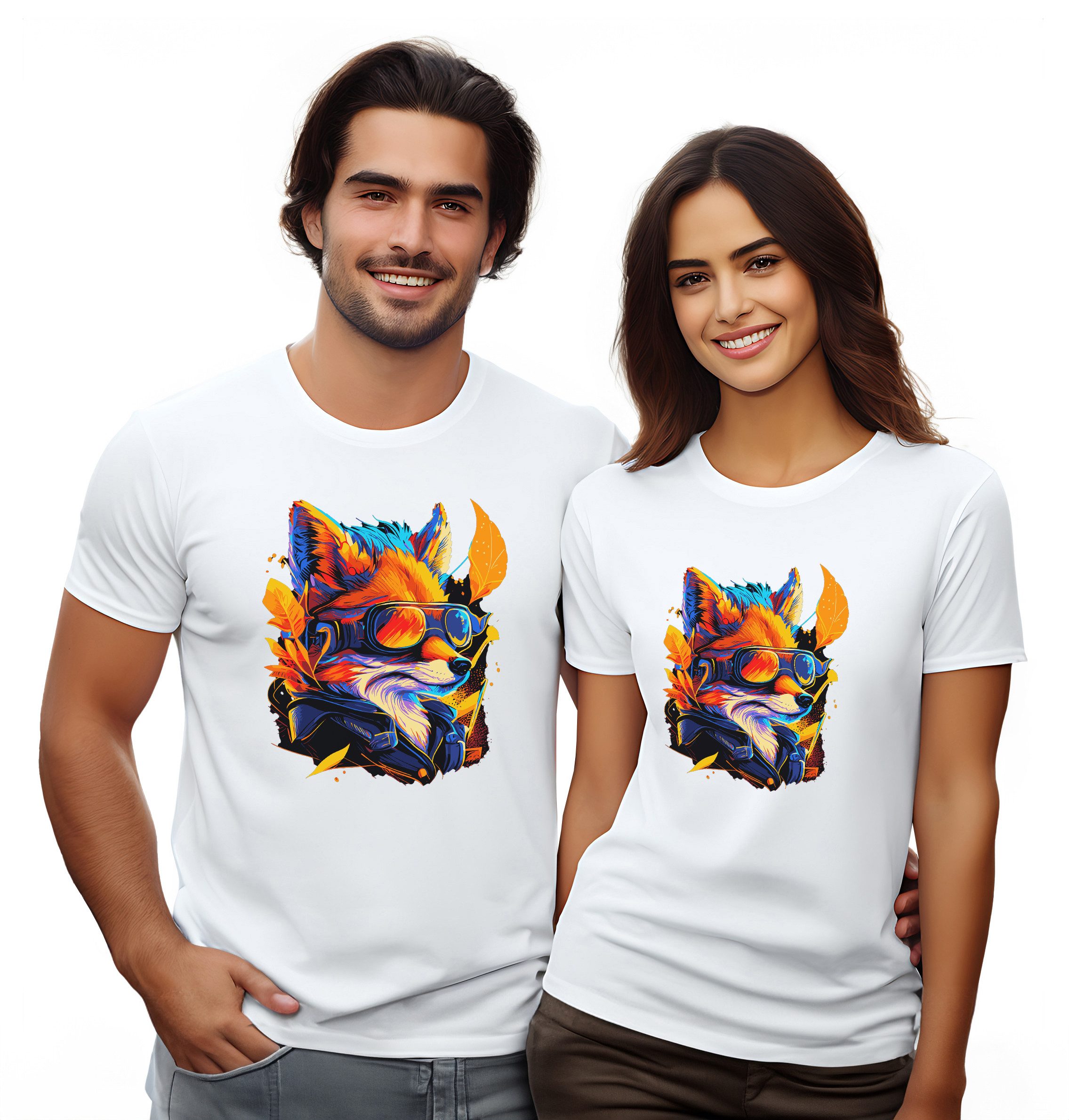 MyDesign24 T-Shirt mit coolem Fuchs print Cooles T-Shirt Regular Fit i636
