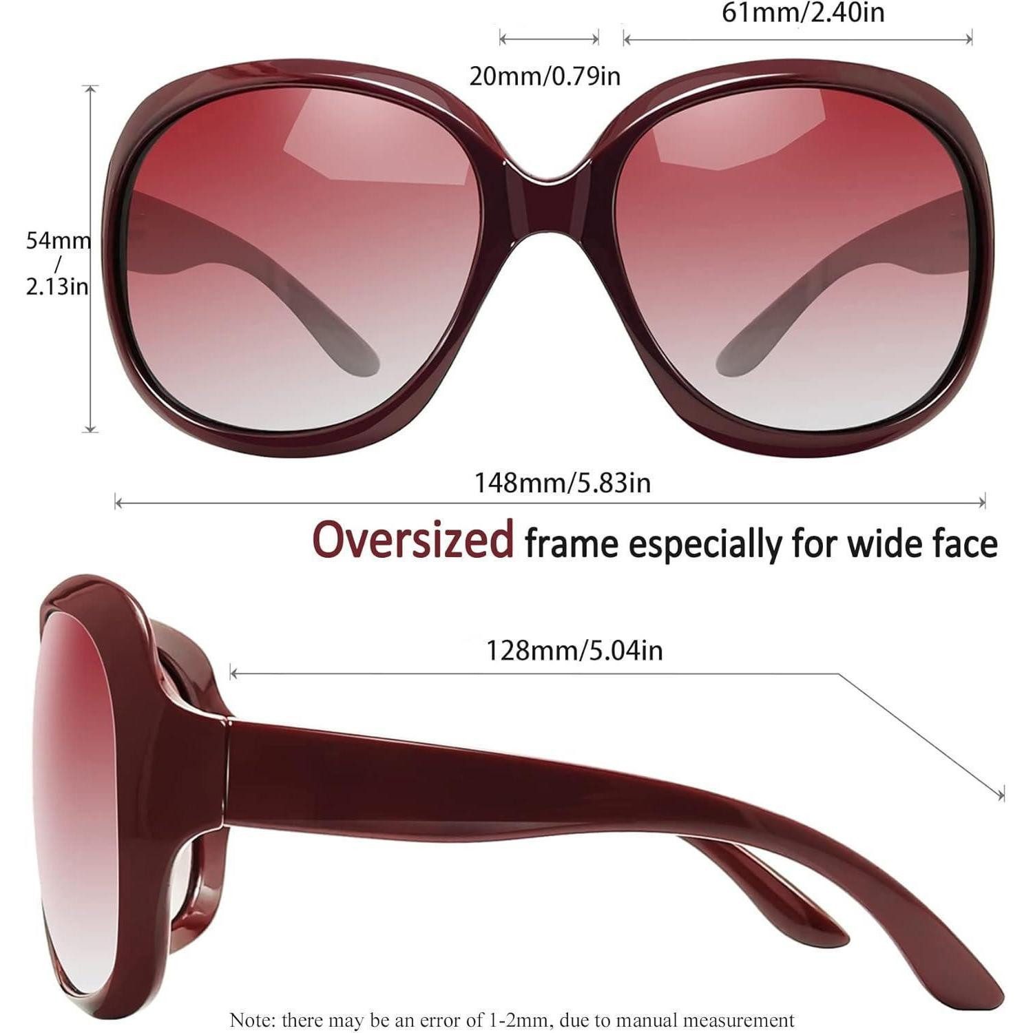 LuxusKollektion Sonnenbrille Sonnenbrille übergroße Damen B09-weinrot Hellroter Wie die Bilder