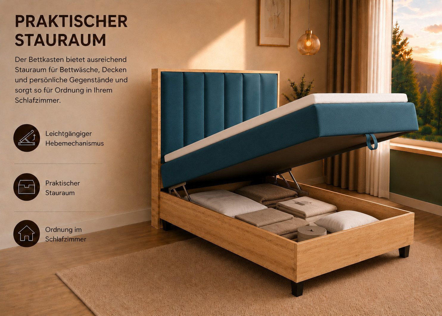 Best for Home Boxspringbett Einzelbett Trinity K-10 mit Bettkasten & Komfort Topper T30 (Bett, Polsterbett mit Stauraum, Jugendbett, Kinderbett versch. Größen, 4-St., 70x200 80x200 90x200 100x200 cm), Verschiedene Liefermöglichkeiten, TOP Preis-Leistungs-Verhältnis