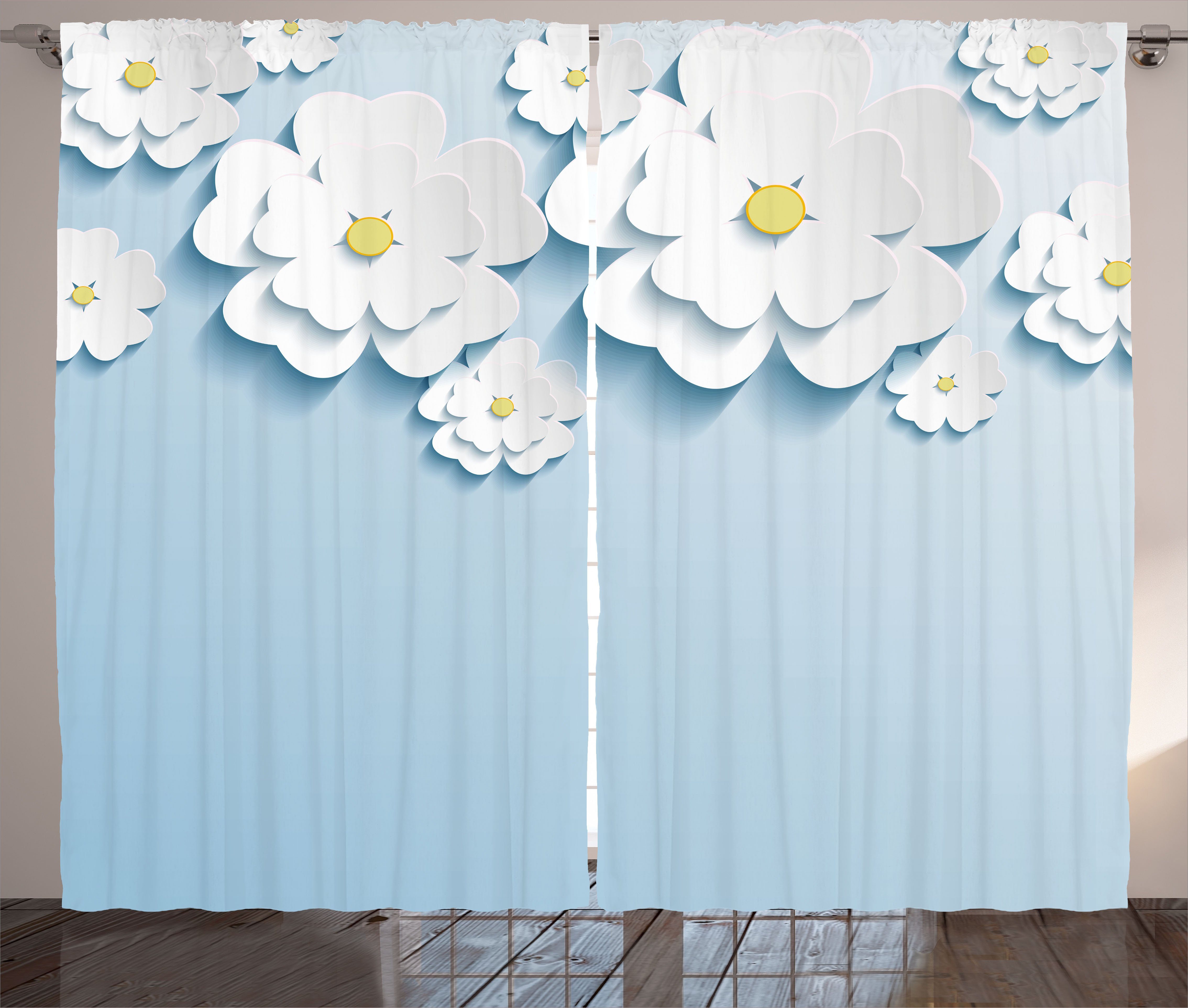 Gardine Schlafzimmer Kräuselband Vorhang mit Abstrakt und Cherry Schlaufen Abakuhaus, Blumen Blossom Haken
