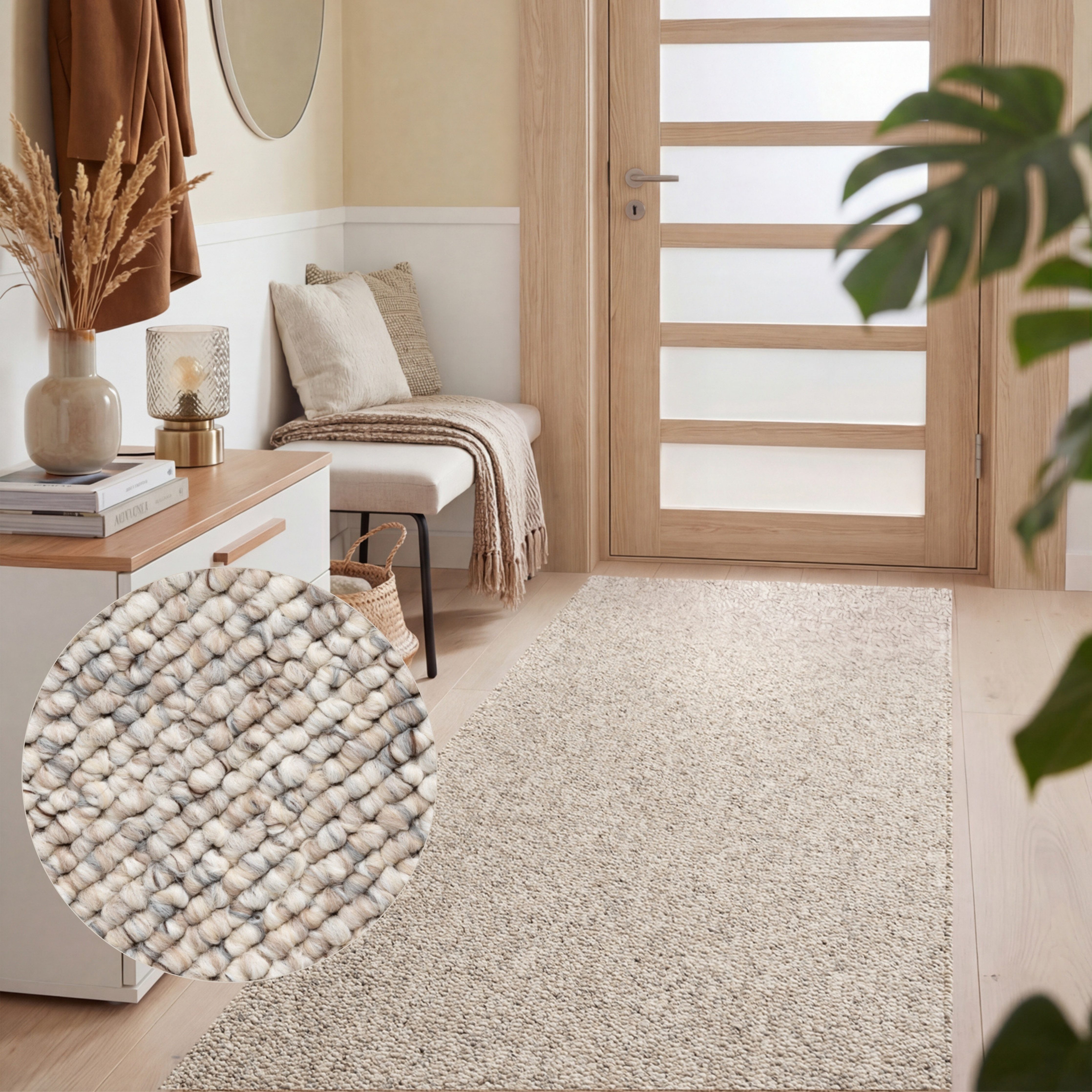 ELLE DECORATION Teppich Rocco, rechteckig, Höhe: 10 mm, Läufer, waschbar, Wohnzimmer, Esszimmer, Woll-Optik