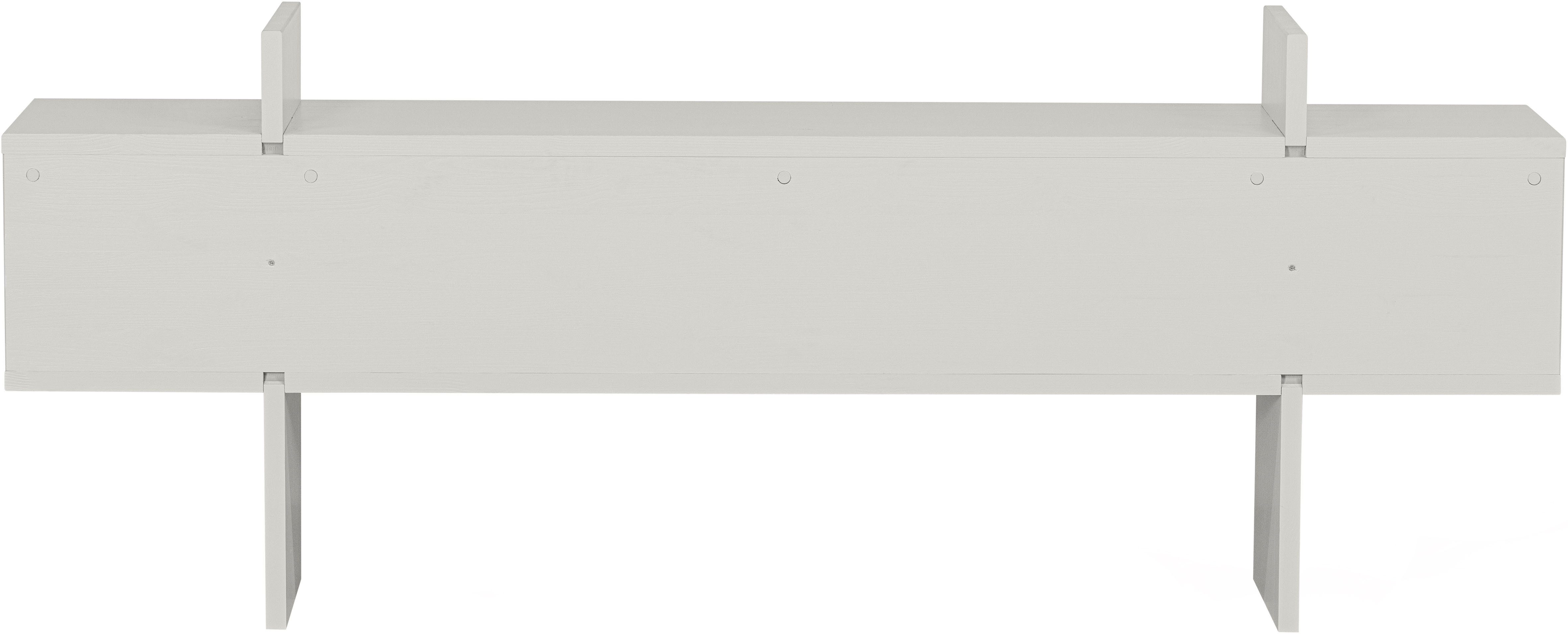 WOOOD Beistelltisch Jana aus FSC®-Kiefernholz, schutzlackiert 180x35x70 cm, Tragkraft 15 kg, drei offene Fächer, Framestärke 2,4 cm