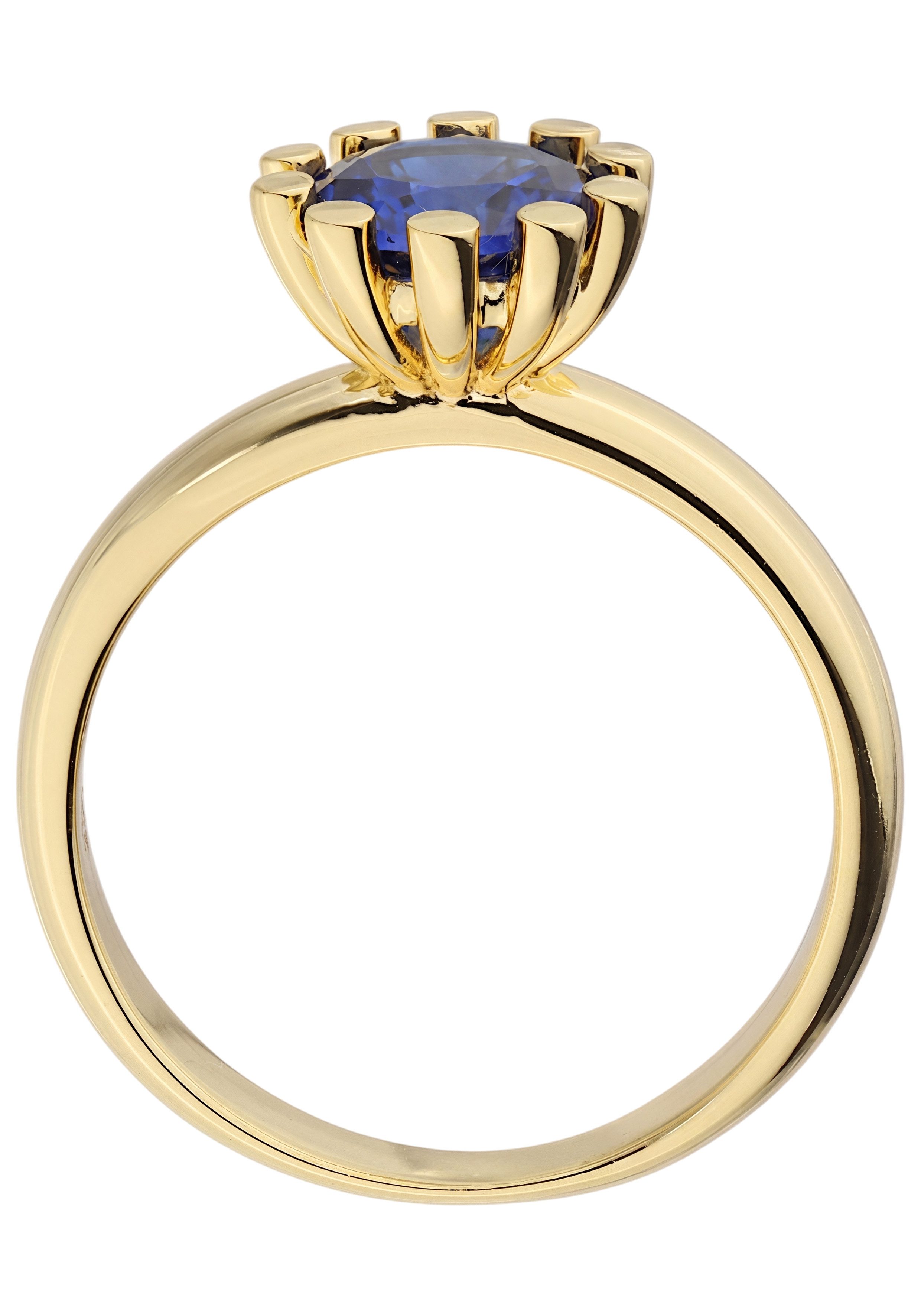 JOBO Fingerring Ring blau, 925 Silber vergoldet mit Spinell