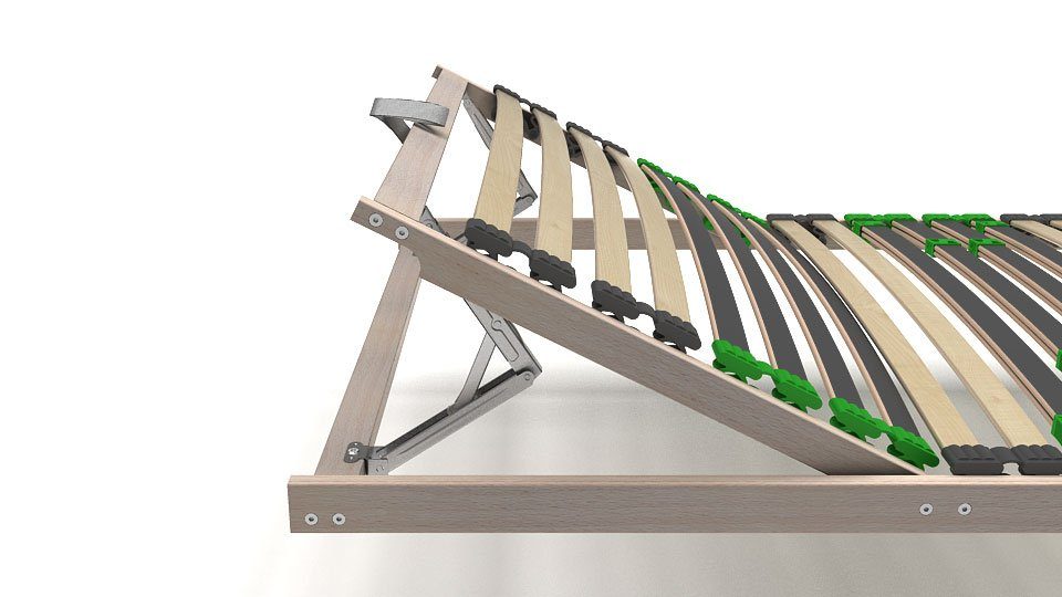 Lattenrost Lattenrost 90x200 verstellbares Kopfteil FERTIG MONTIERT aus Holz -2x, Lattenrost2go, Kopfteil manuell verstellbar, Fußteil nicht verstellbar, keine  – Bild 4 von 5