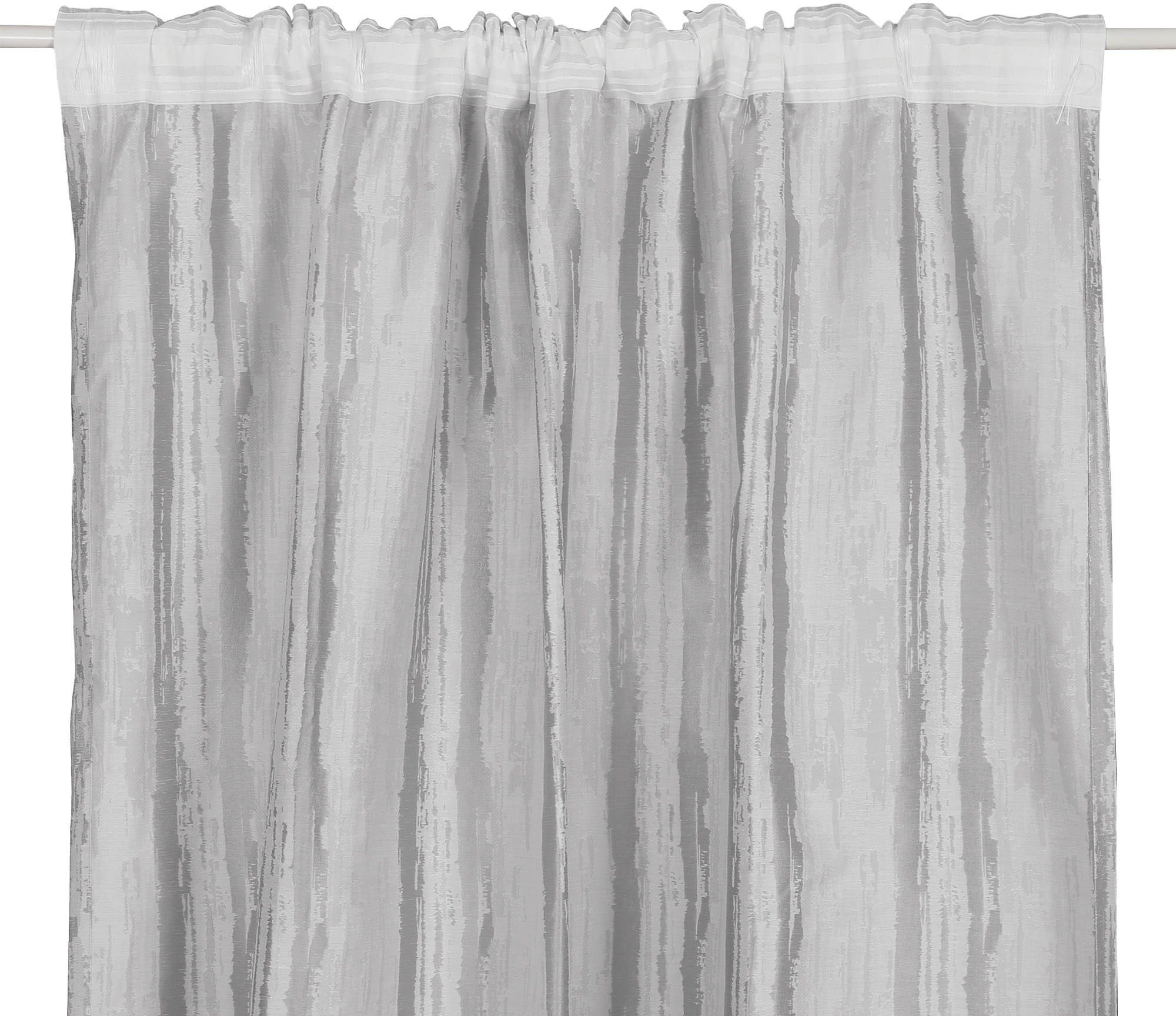Vorhang Yuki, Leonique, Multifunktionsband (1 verschiedene blickdicht, Jacquard St), silberfarben blickdicht, Größen