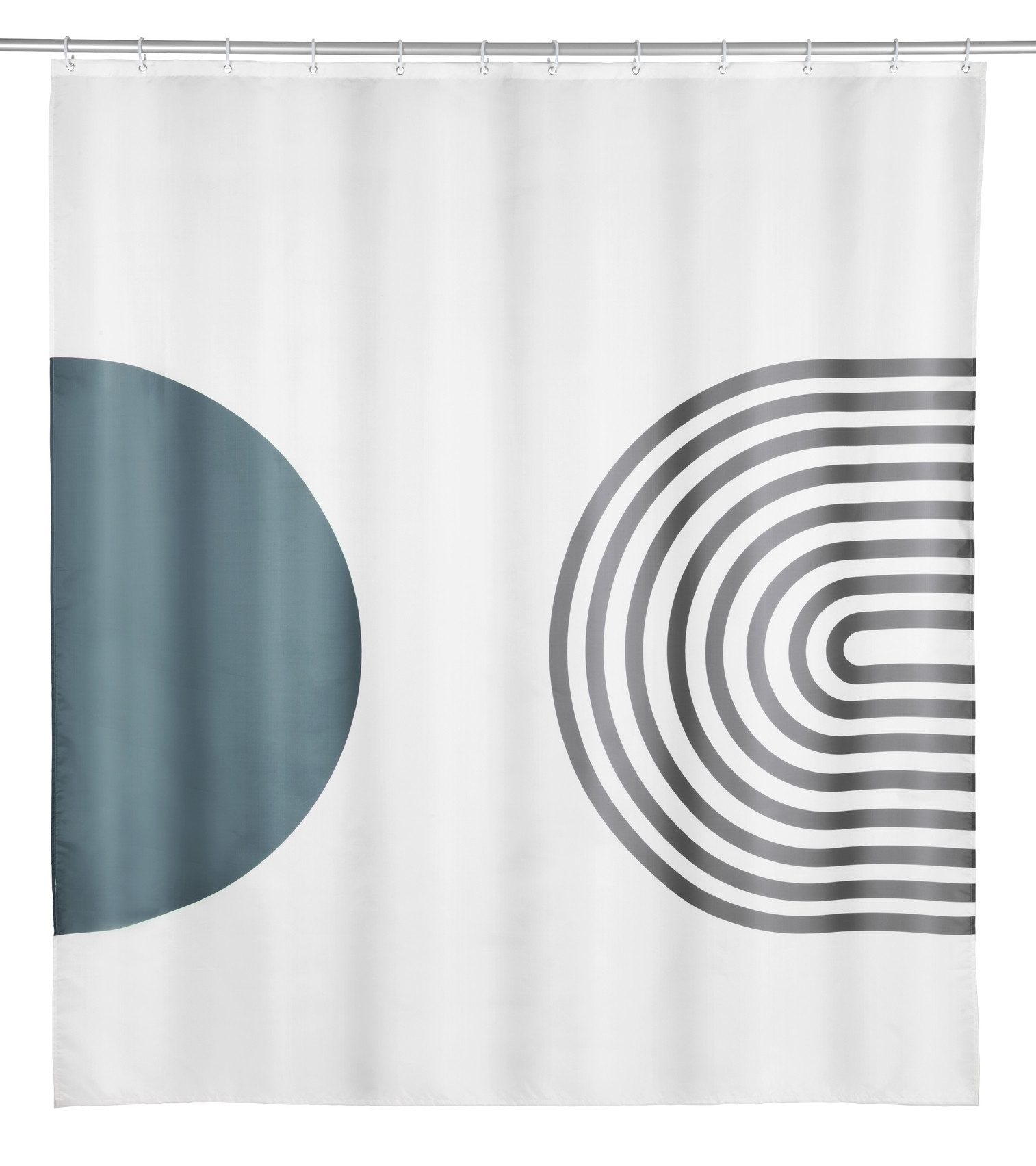 SCHÖNER WOHNEN-Kollektion Duschvorhang »Orfa« Breite 180 cm (Set, 17-tlg), aus recyceltem Polyester, abstraktes Motiv, mit 16 Duschvorhangringen