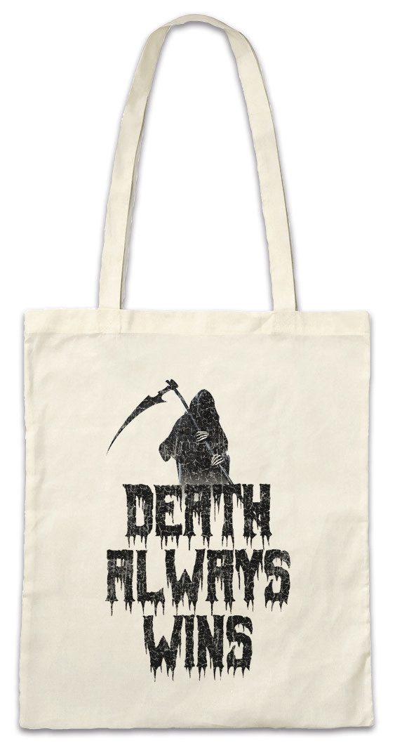 Beuteltasche Death Always Wins Reaper Stofftasche Biker Club MC Reaper Rocker
