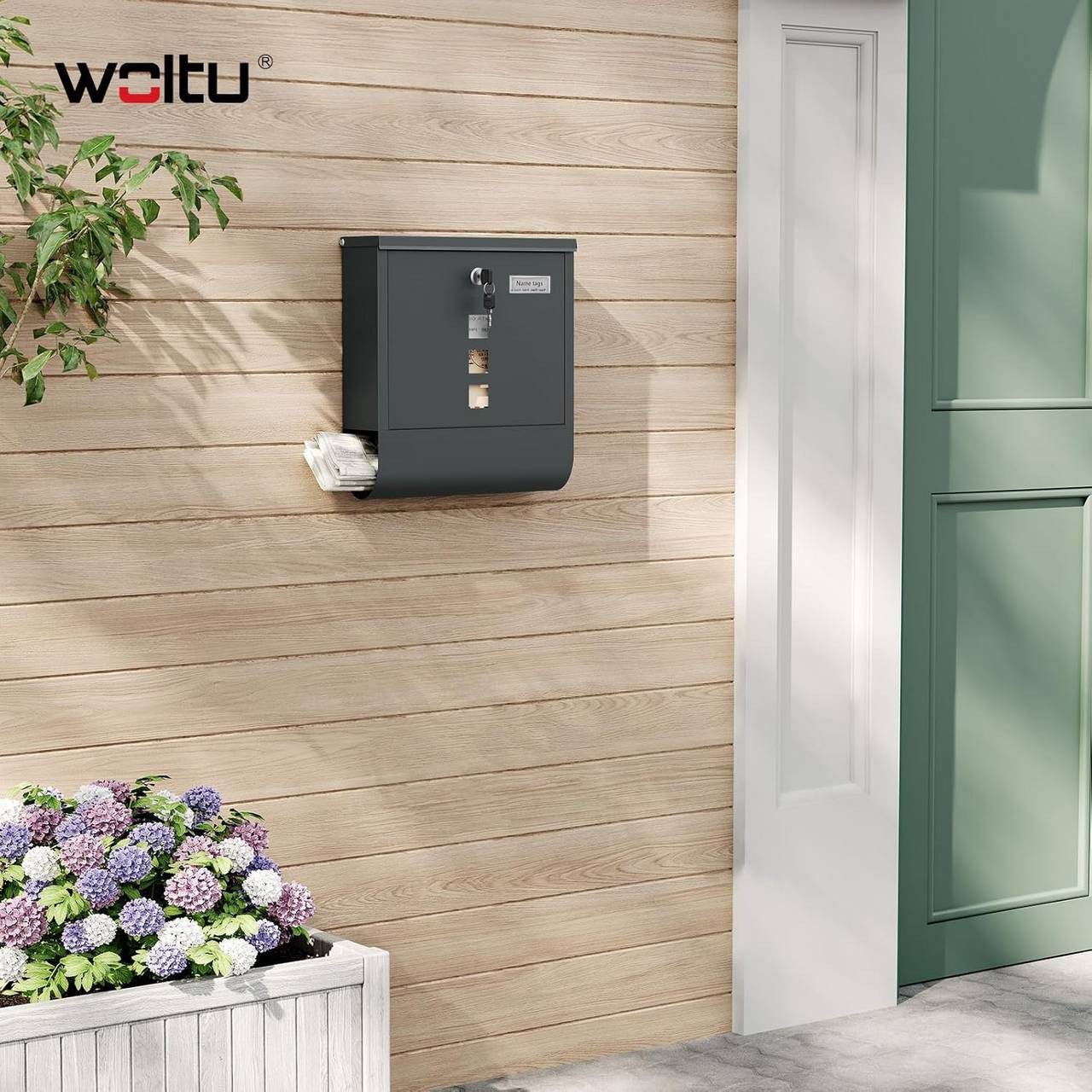 Woltu Wandbriefkasten (1-St), Postkasten mit Zeitungsfach günstig online kaufen