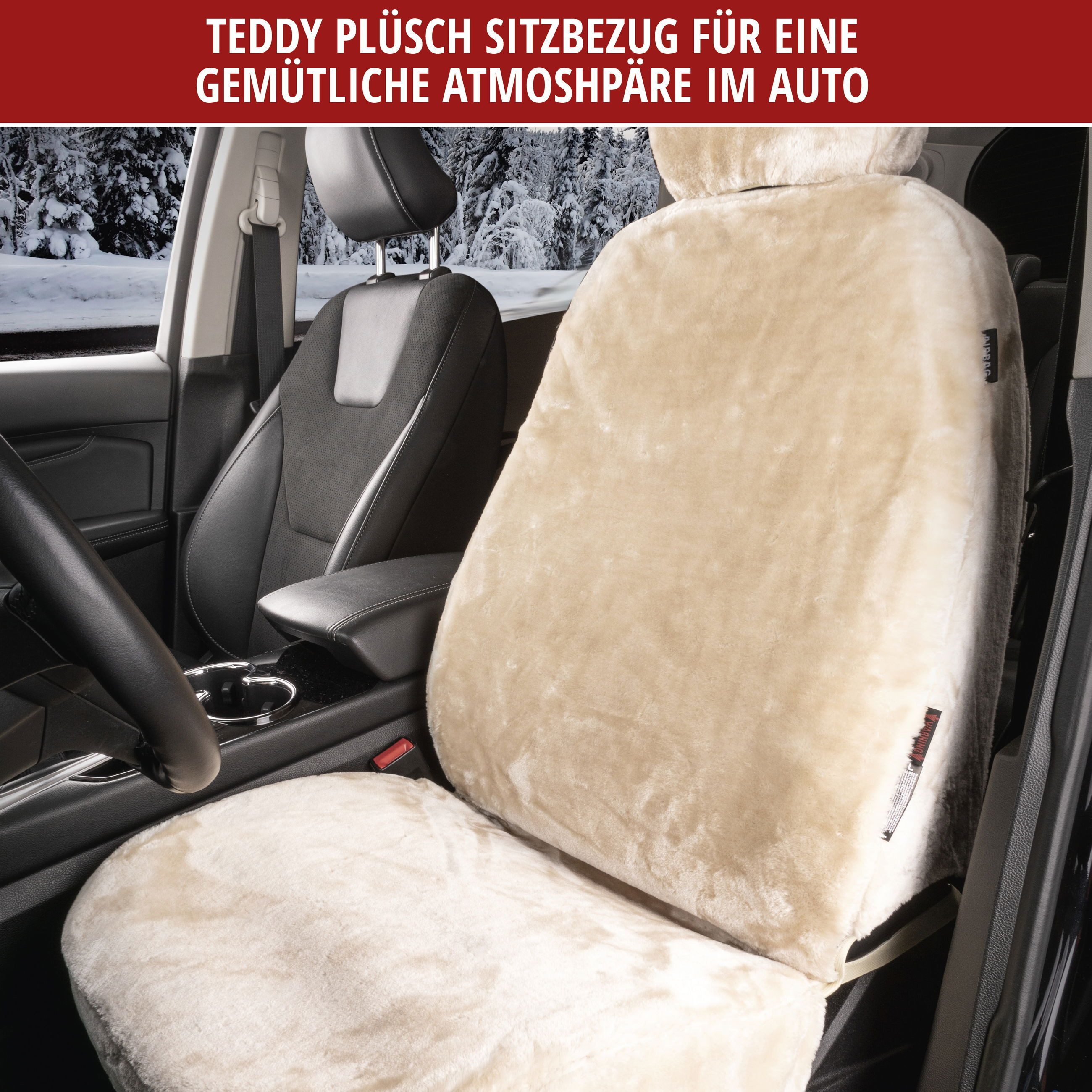 WALSER Autositzbezug Autositzbezug Teddy, 1 Vordersitzbezug 1tlg, 1 Kopfstützenbezug, 2-tlg.