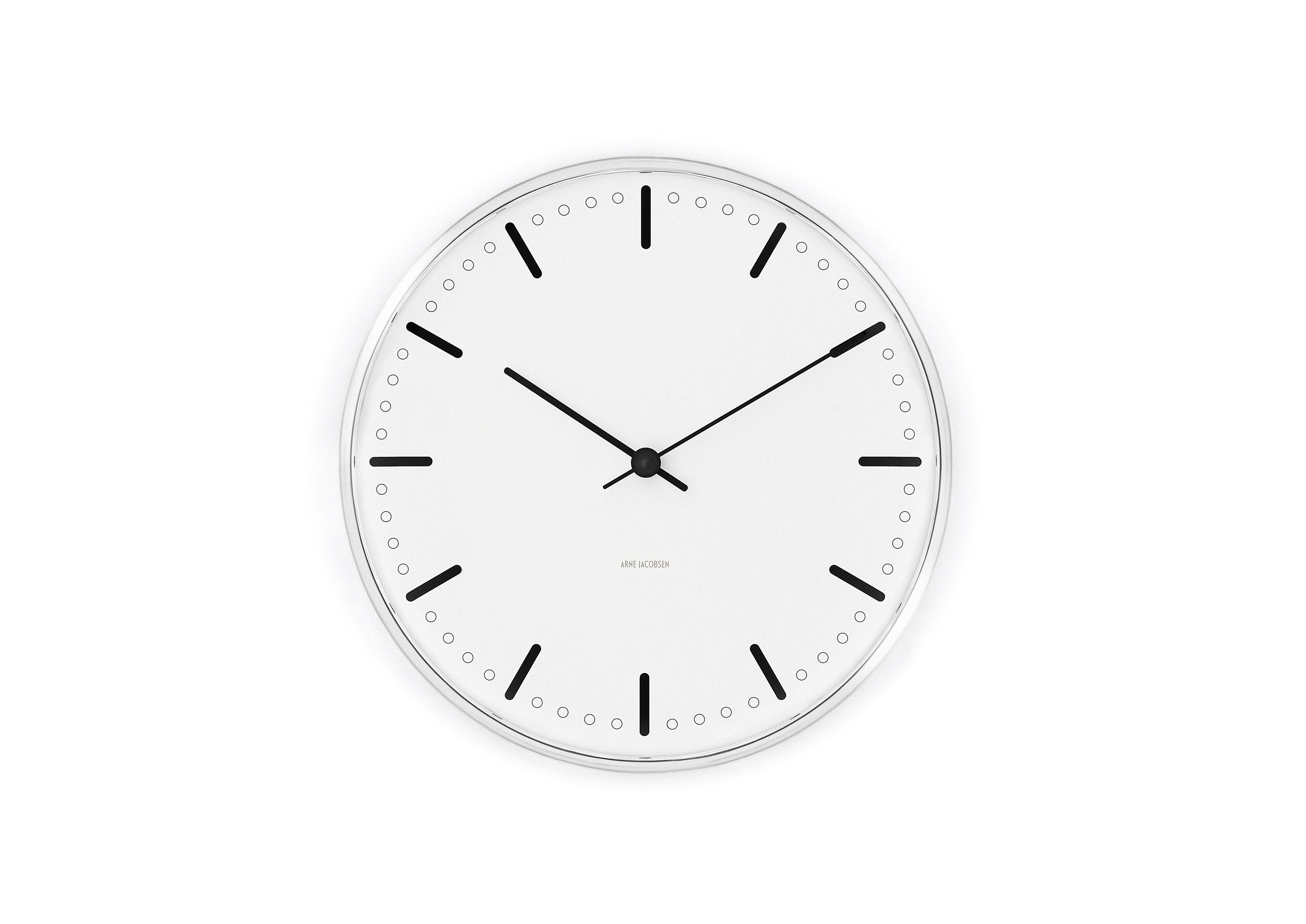 Arne Jacobsen Wanduhr Arne Jacobsen City Hall Wanduhr Ø29 cm weiss/schwarz | Wanduhren