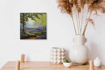 OneMillionCanvasses® Gemälde Gemälde - Natur - Wald - Blumen - Ölfarbe, (1 St), Leinwand Bilder für Wohnzimmer Schlafzimmer