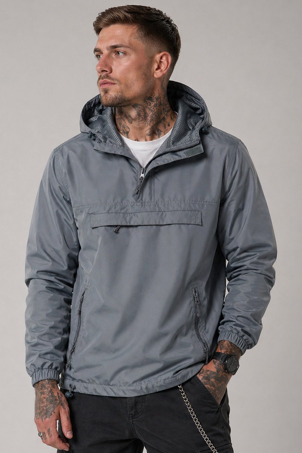 Brandit Allwetterjacke Herren Sommer Windbreaker Jacke US Version Perfekte Passform Hochwertige Verarbeitung,Wasserabweisend