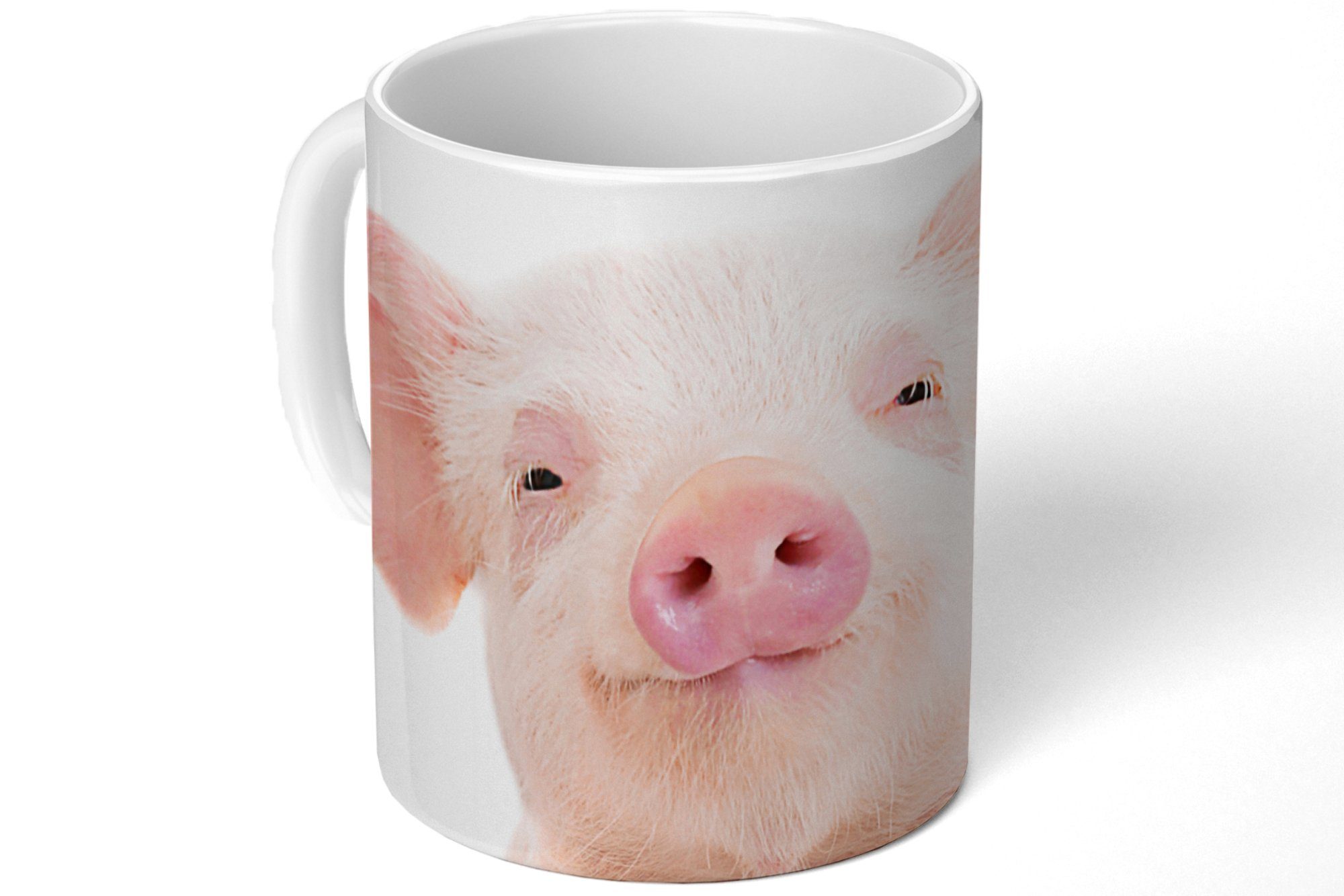 MuchoWow Tasse Schwein - Rosa Keramik, Natur, Teetasse, Geschenk Kaffeetassen, - Tiere Teetasse, Becher, 