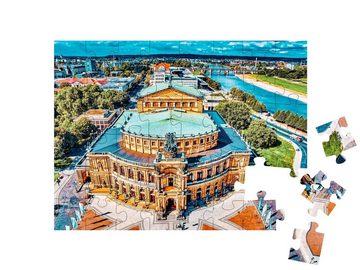 puzzleYOU Puzzle Blick auf die Semperoper, Dresden, Deutschland, 48 Puzzleteile, puzzleYOU-Kollektionen Dresden, Deutsche Städte, Semperoper Dresden