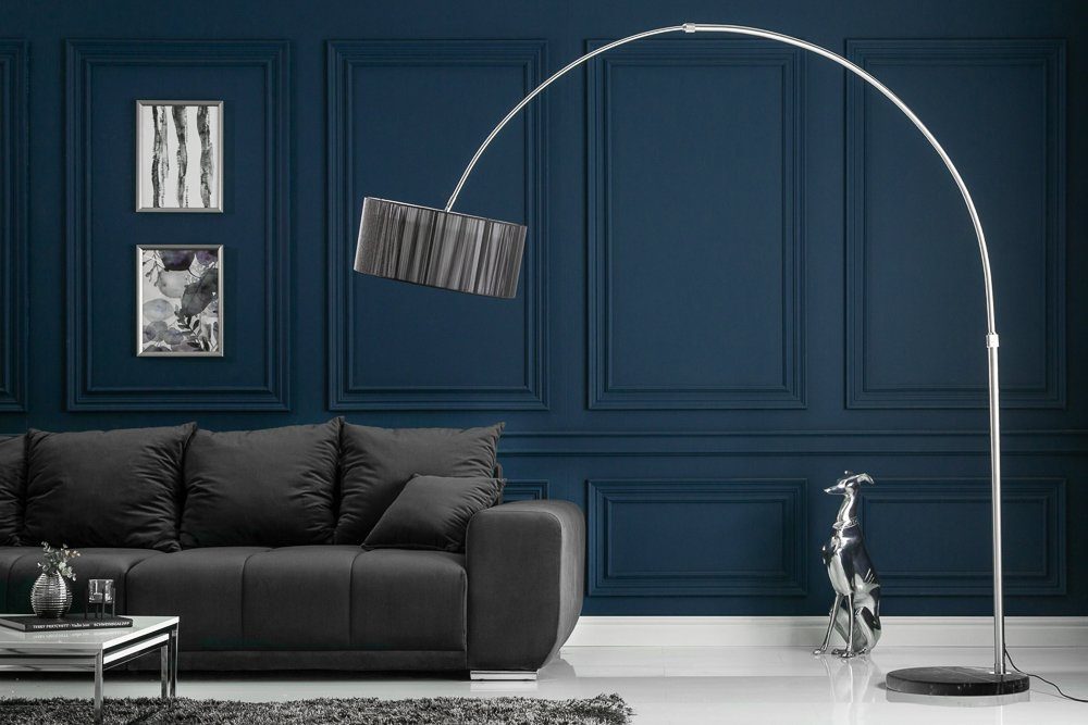 Metall · schwarz, · 230cm · Leuchtmittel, Wohnzimmer Modern riess-ambiente verstellbar EXTENSO ohne Design Bogenlampe