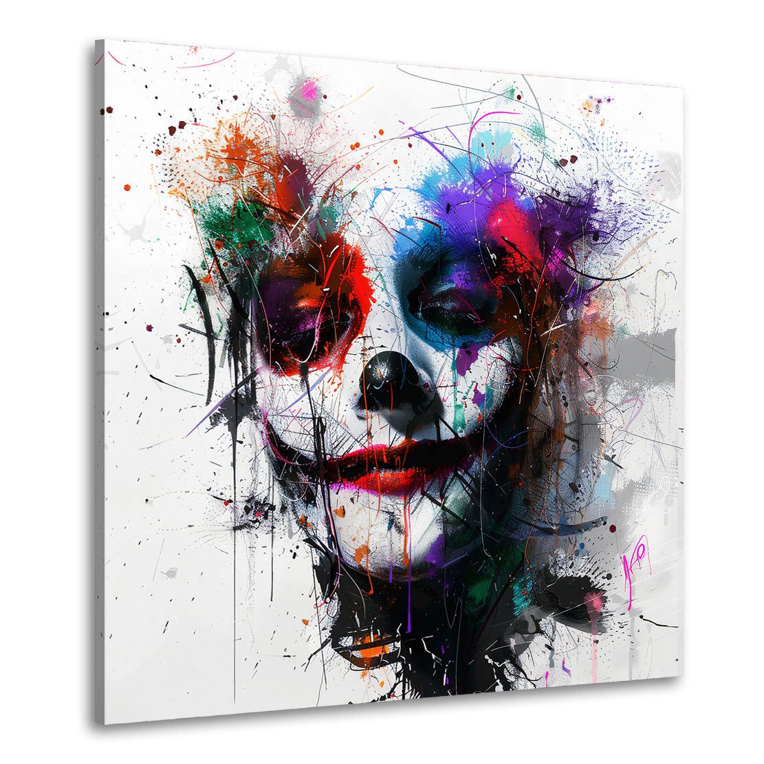 Artedinoi Leinwandbild Abstrakt Joker in farbenfrohem Pop Art Leinwandbild Wandbild XL Wandde, Joker, farbenfroh