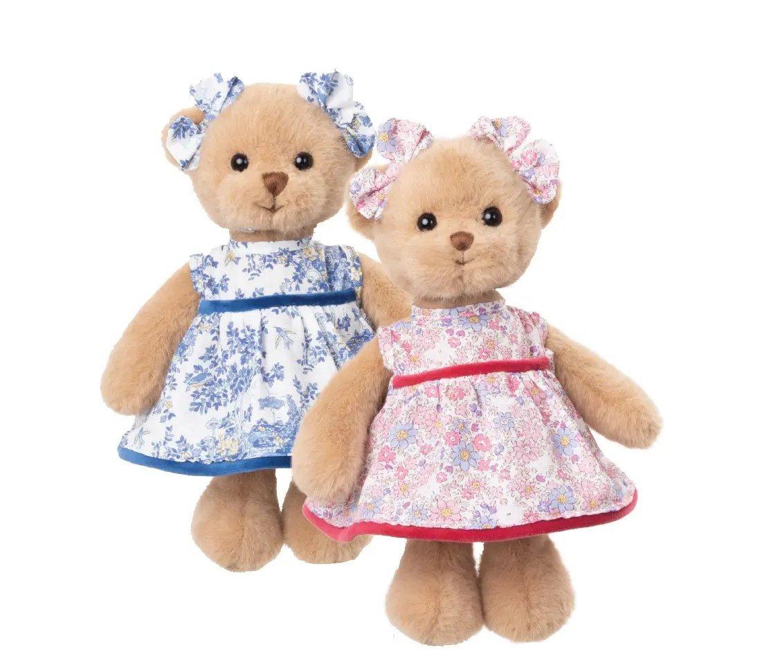 Bukowski Kuscheltier Bukowski Teddybär Lilly mit Kleid braun/rosa 22 cm
