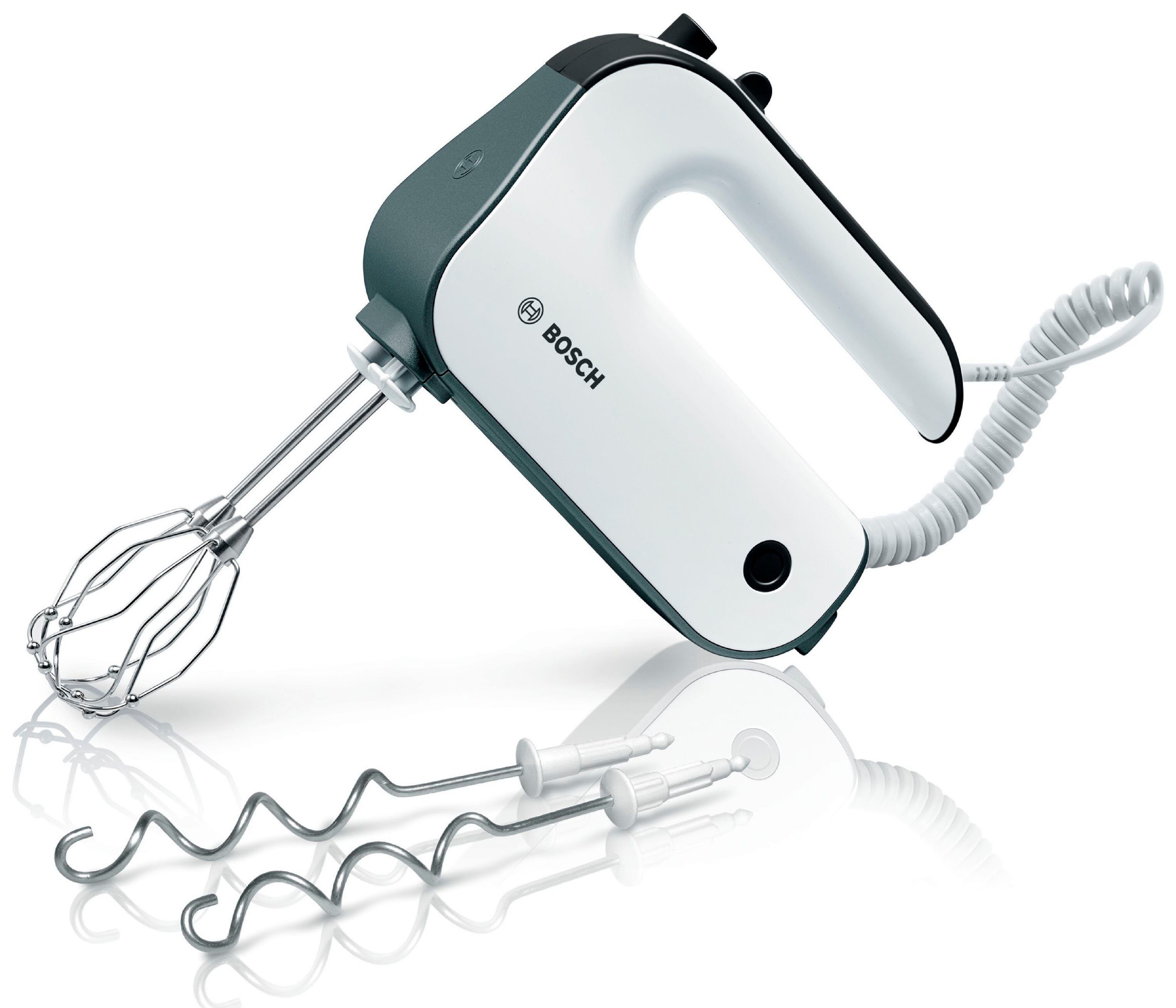 BOSCH Handmixer MFQ49300, 850 W, Spiralkabel, 2 Edelstahl-Rührbesen, 2 Edelstahl-Knethaken