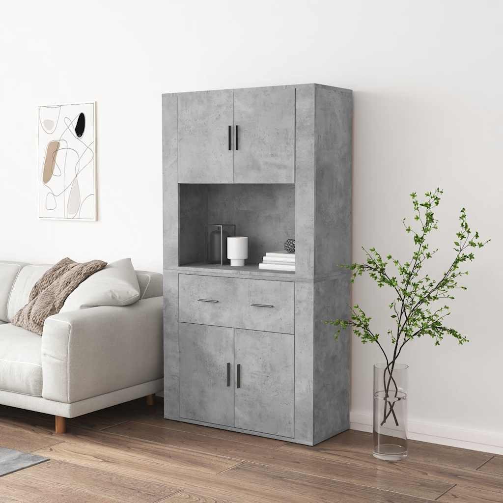 vidaXL Highboard Highboard Betongrau Holzwerkstoff (1 St)