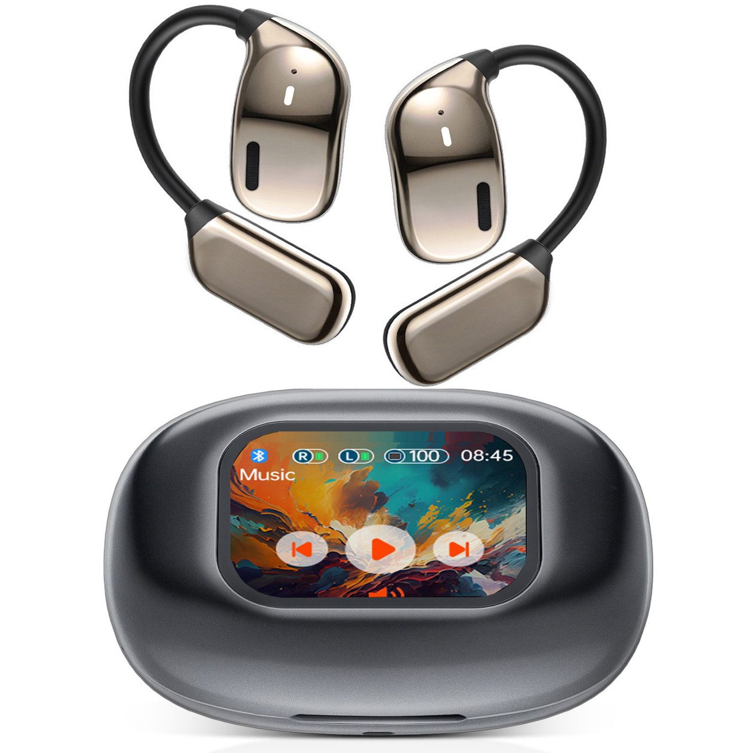 In Ear Kopfhörer Bluetooth 5.4 Sport-Kopfhörer,mit Touchscreen Open-Ear-Kopfhörer