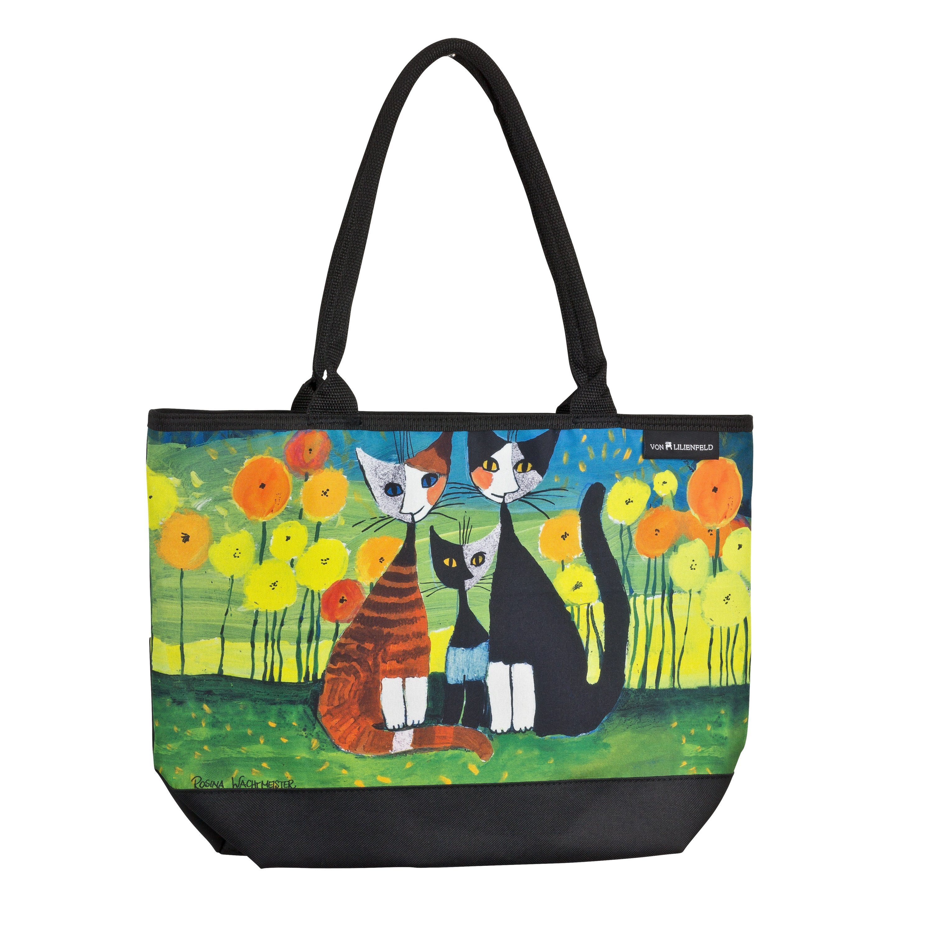 von Lilienfeld Handtasche VON LILIENFELD Handtasche Damen Kunst Katzen Motiv Rosina Wachtmeister All Together Shopper Maße L42 x H30 x T15 cm Strandtasche Henkeltasche Büro