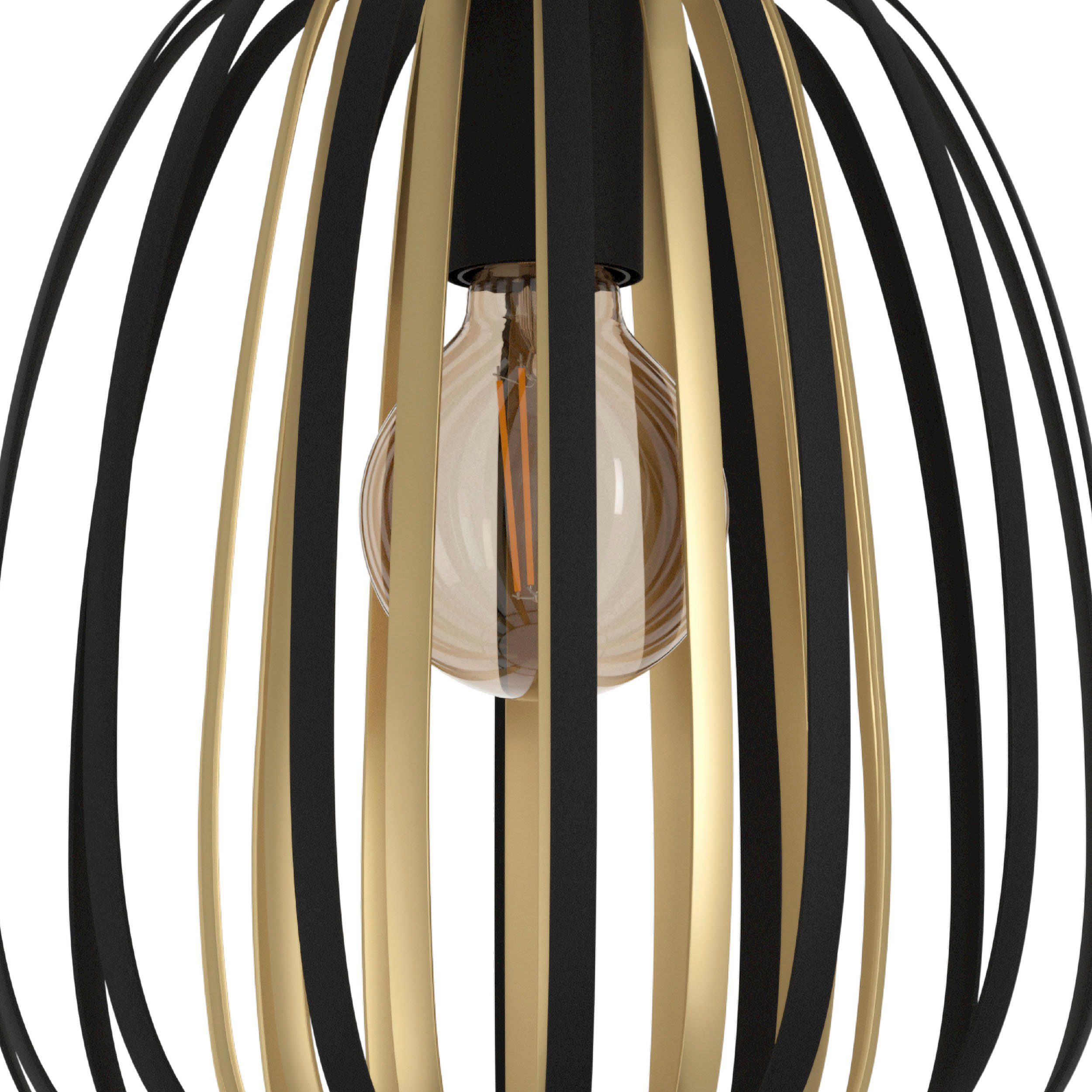 EGLO Hängeleuchte ENCINITOS, Stahl in E27 ohne - Leuchtmittel wechselbar, exkl. 40W und - schwarz Hängeleuchte Leuchtmittel, gold aus
