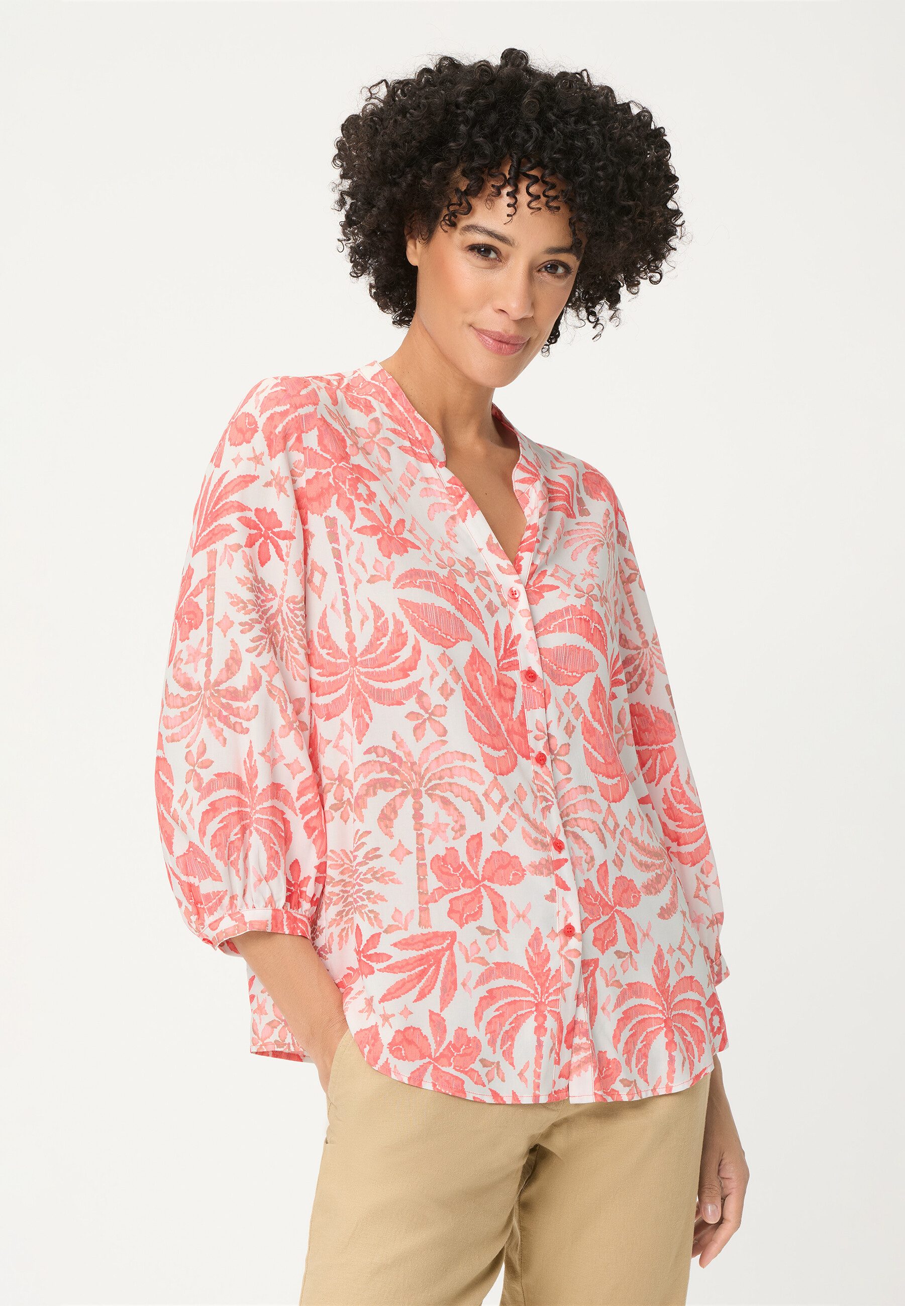 Olsen Hemdbluse Bluse mit Allover-Dessin