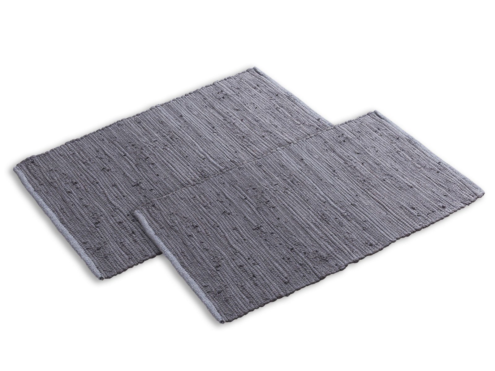 Teppich Badteppich Set 2er groß 80x50 cm 100% Baumwolle Badematte vers. Farben, Minara grau