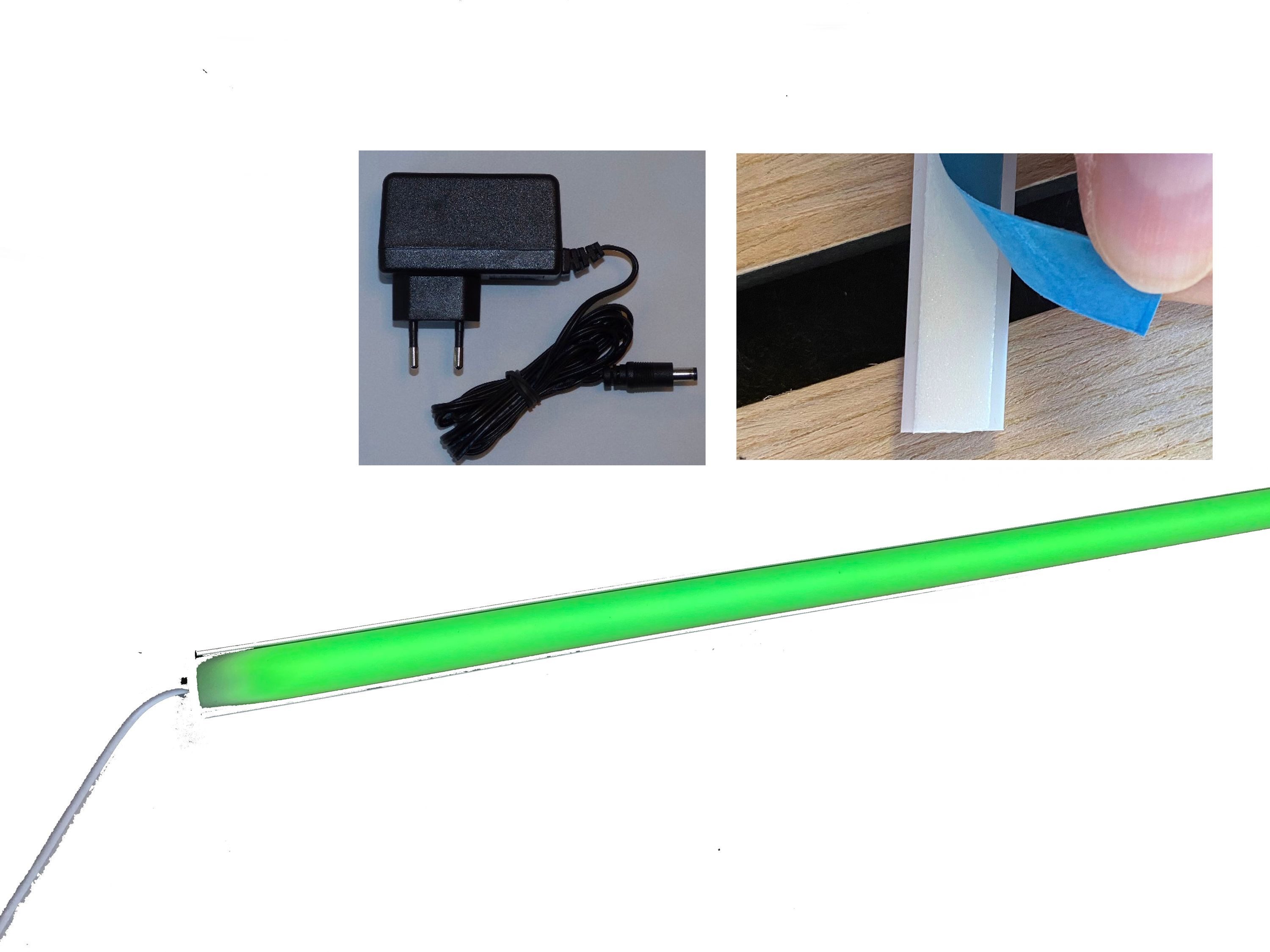 XENON LED Dekolicht 4700 LED RGB Leuchte Kunststoff-Weiß 1x 150cm 4-Zonen Fernbedienung, Xenon / Mehrfarbig RGB