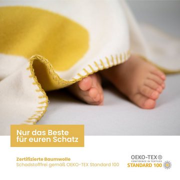 Babydecke Babydecke Bio Baumwolle, Made in Germany, Sonne-gelb, BEARFOOT, flauschige Kuscheldecke, Baby, Neugeborene