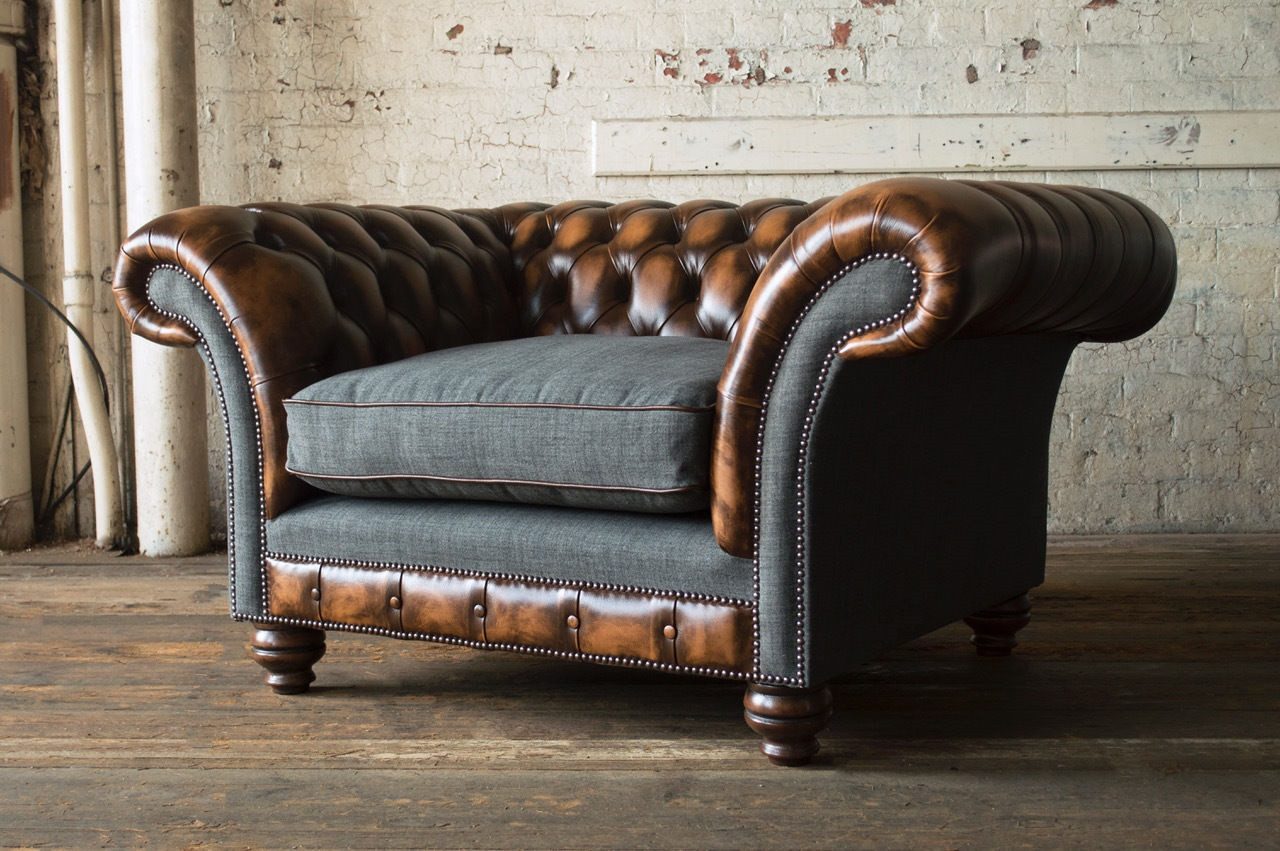 Xlmoebel Chesterfield-Sessel Chesterfield Sessel im Fernseh-Design mit hochwertiger Polsterung (Chesterfield Sessel - f1), Hergestellt in Europa
