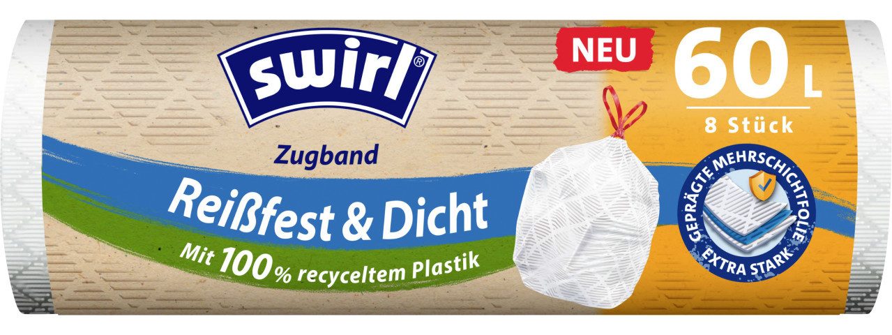 Swirl Мусорные урны Swirl Zugband-Müllbeutel 60 l aus recyceltem