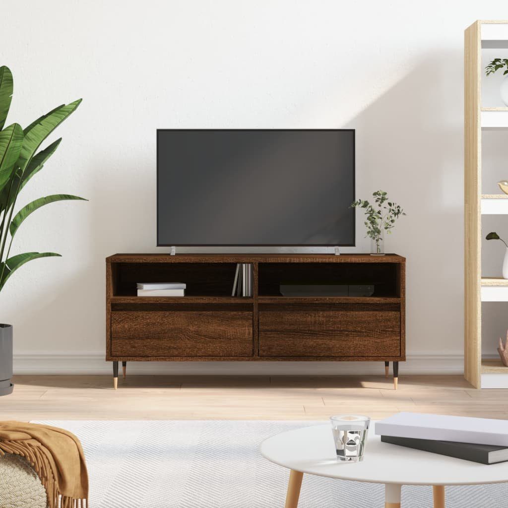 Holzwerkstoff Braun cm furnicato TV-Schrank 100x34,5x44,5 Eichen-Optik